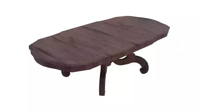Large Wooden Table Low-poly 3D model