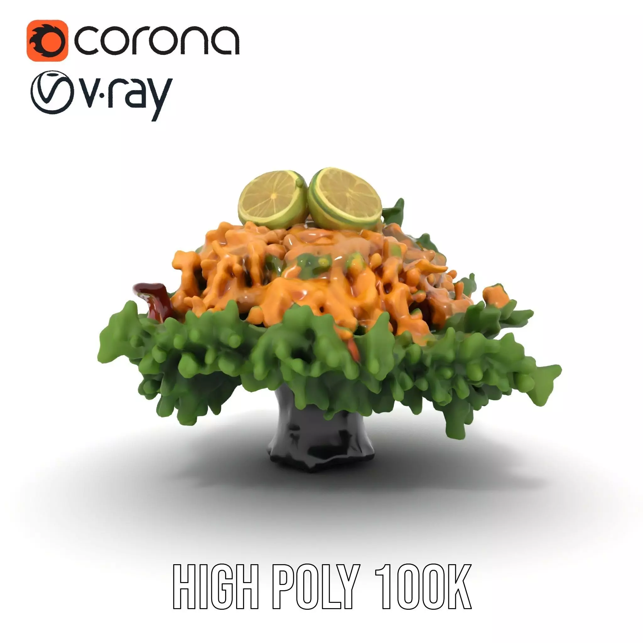 Fresh Chicken Salad model pack Low-poly 3D model_18