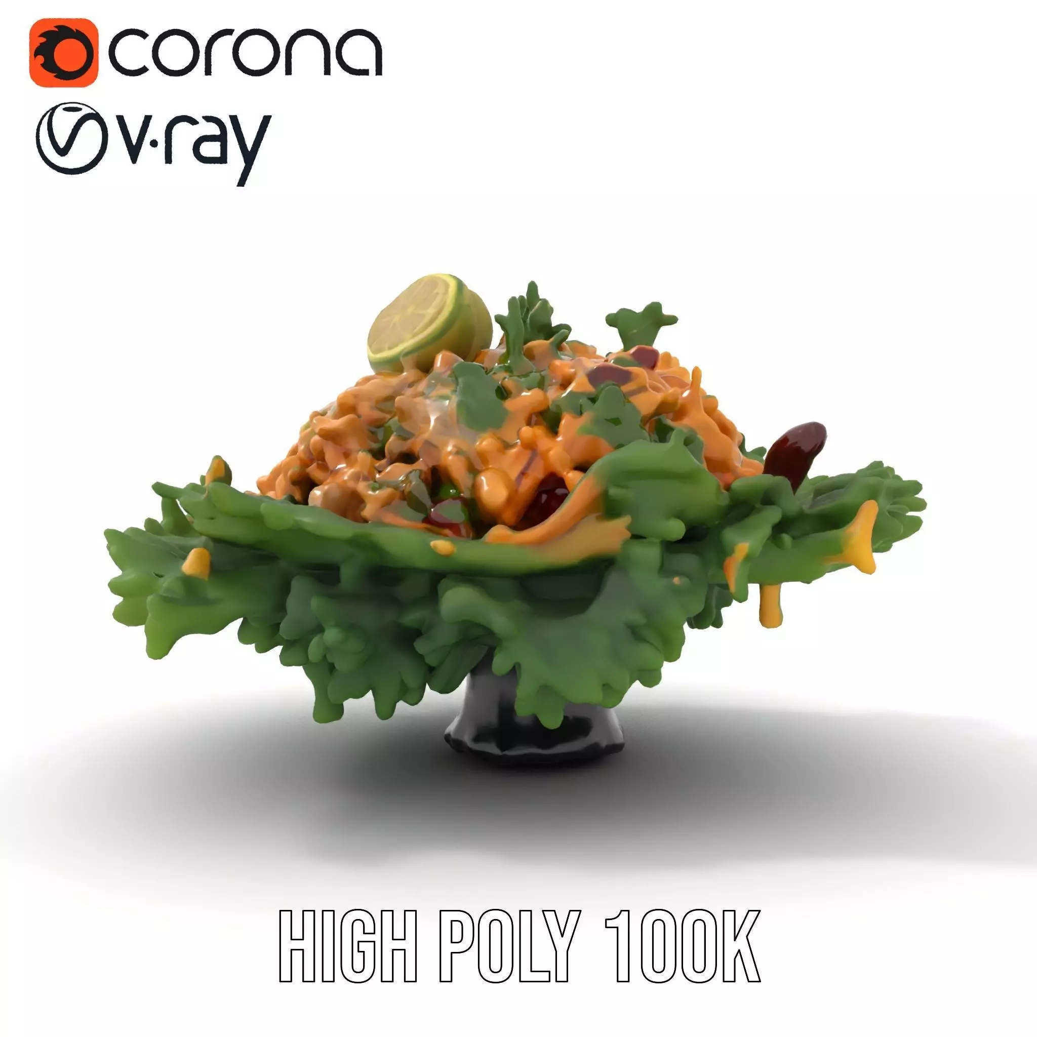 Fresh Chicken Salad model pack Low-poly 3D model_24