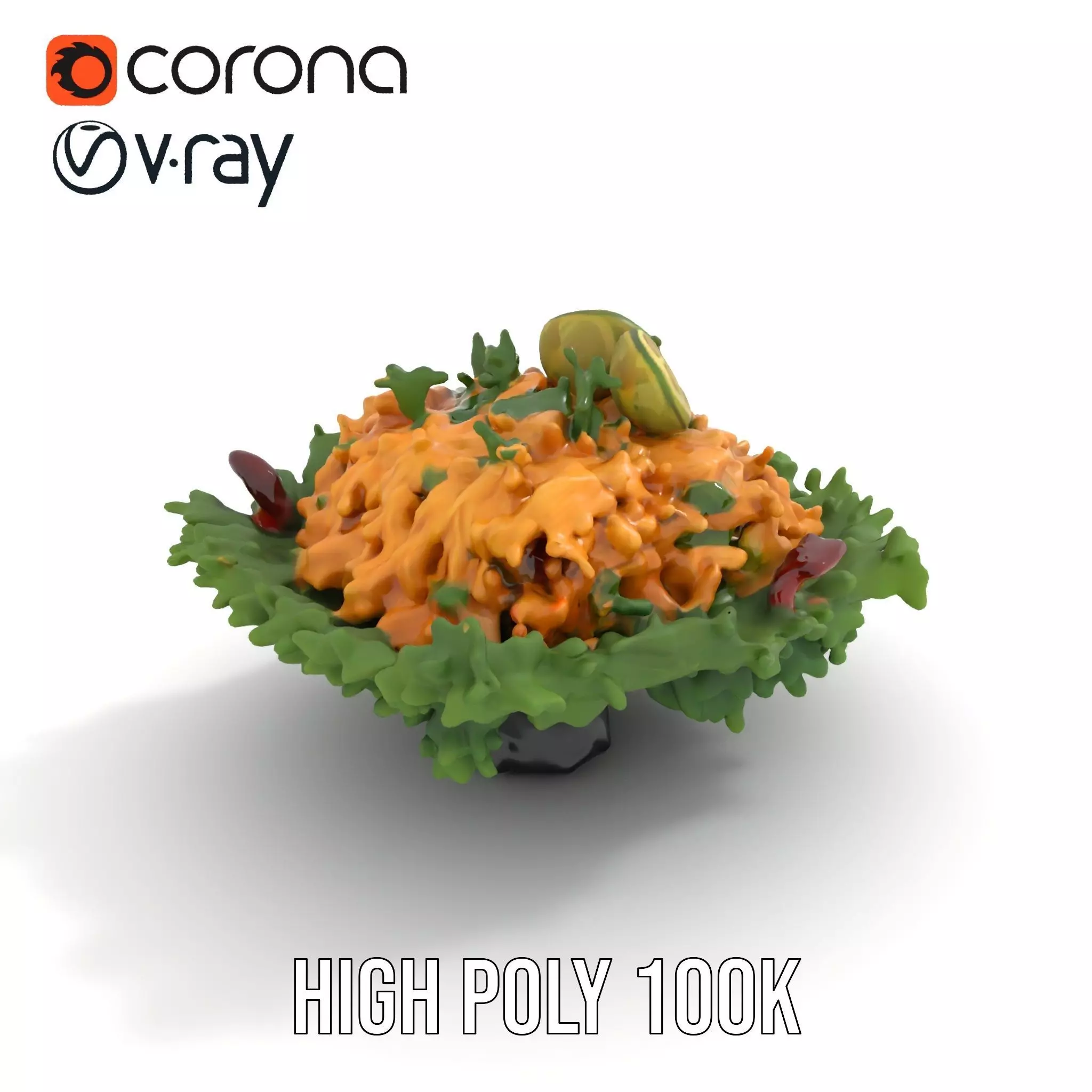 Fresh Chicken Salad model pack Low-poly 3D model_7