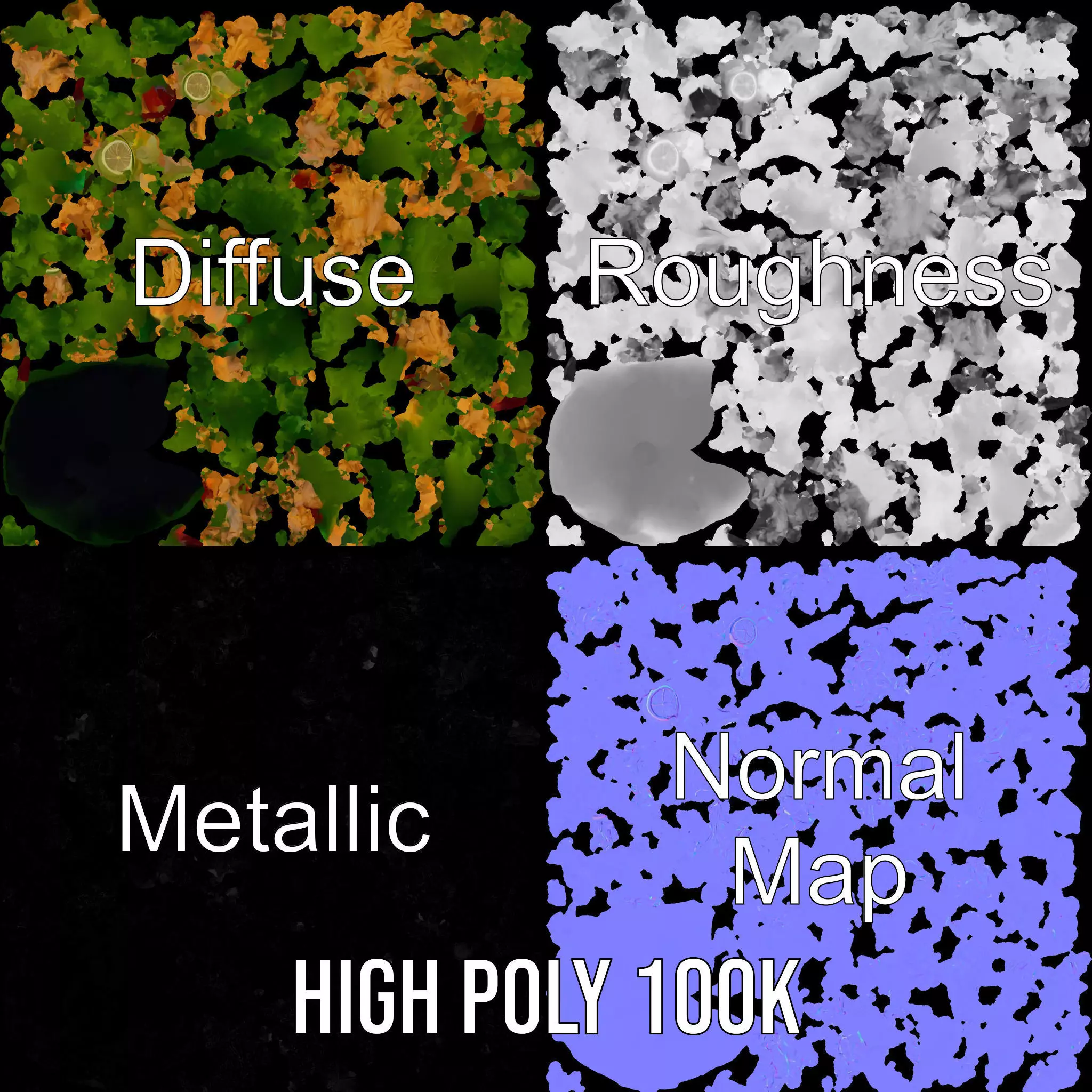 Fresh Chicken Salad model pack Low-poly 3D model_4