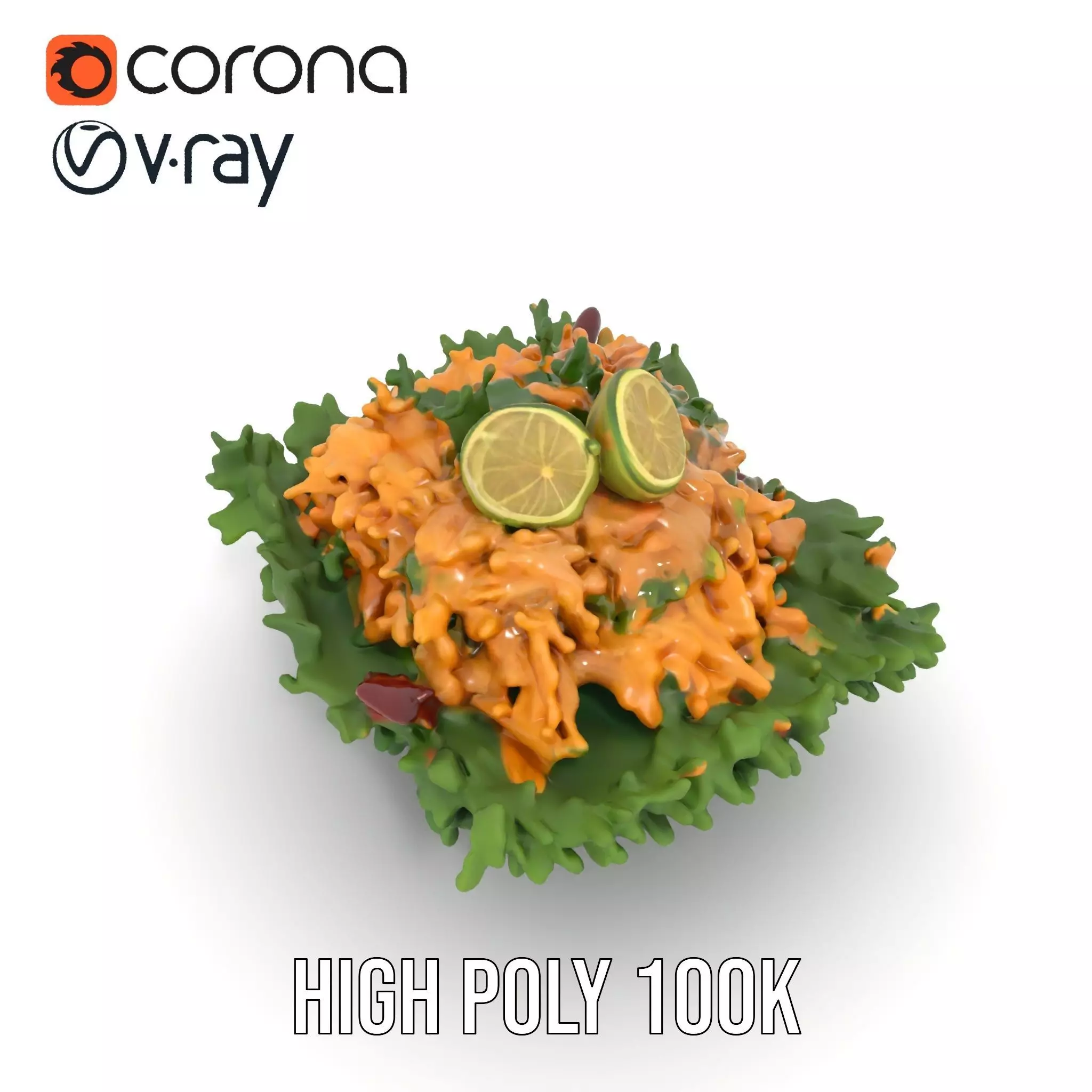 Fresh Chicken Salad model pack Low-poly 3D model_30