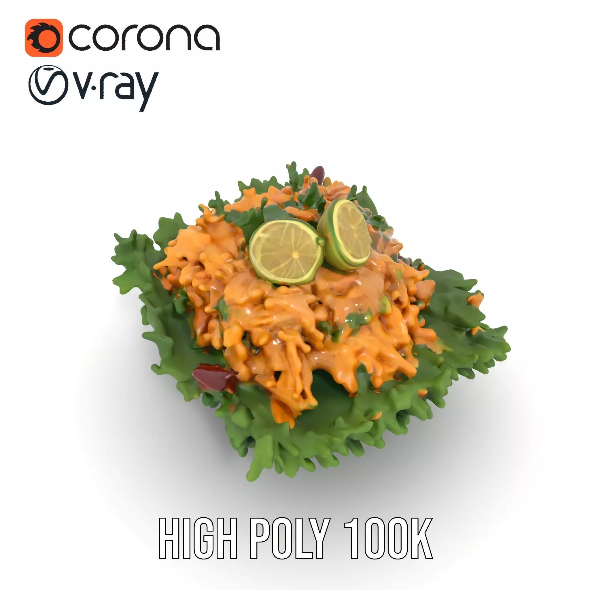 Fresh Chicken Salad model pack Low-poly 3D model_15