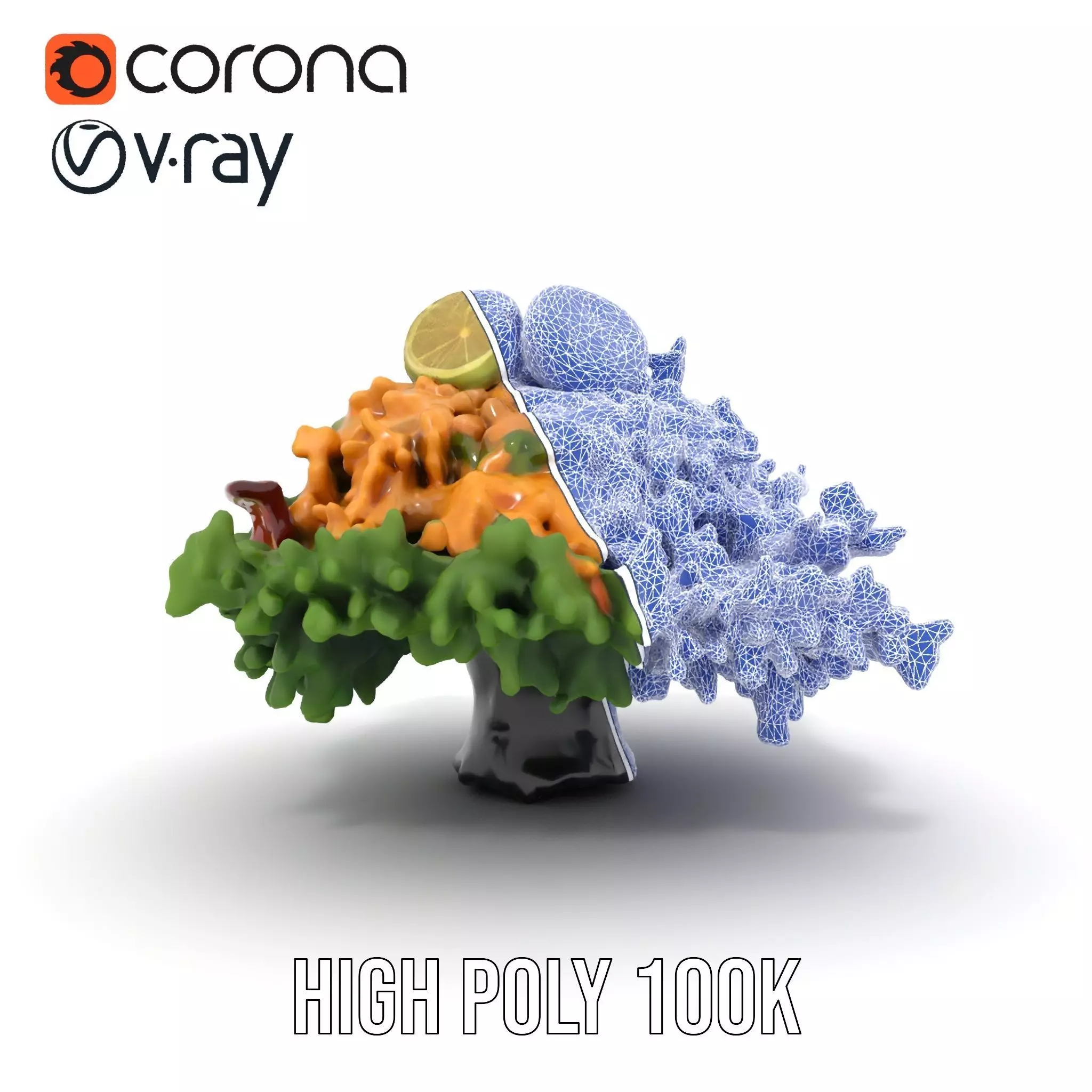 Fresh Chicken Salad model pack Low-poly 3D model_31