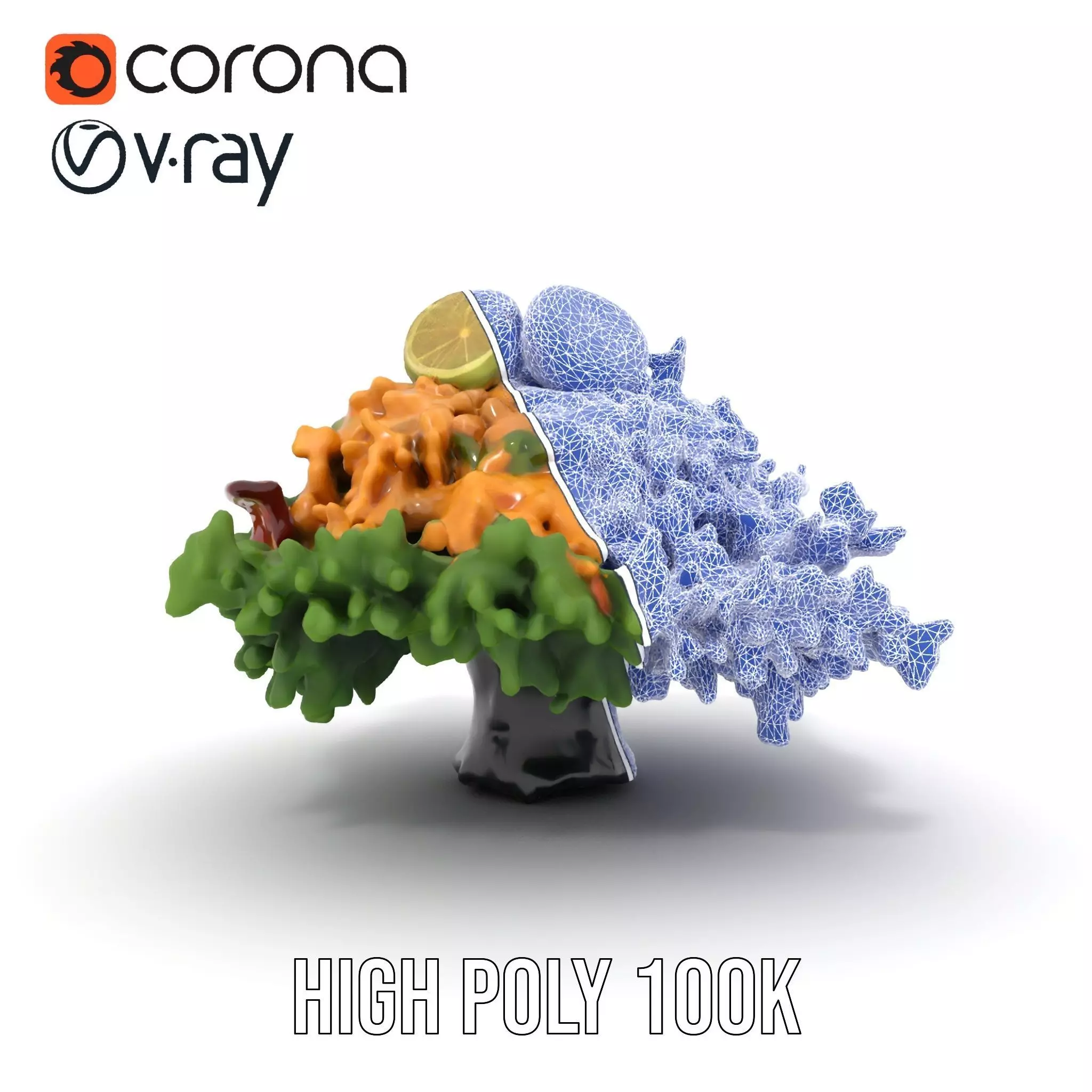 Fresh Chicken Salad model pack Low-poly 3D model_29