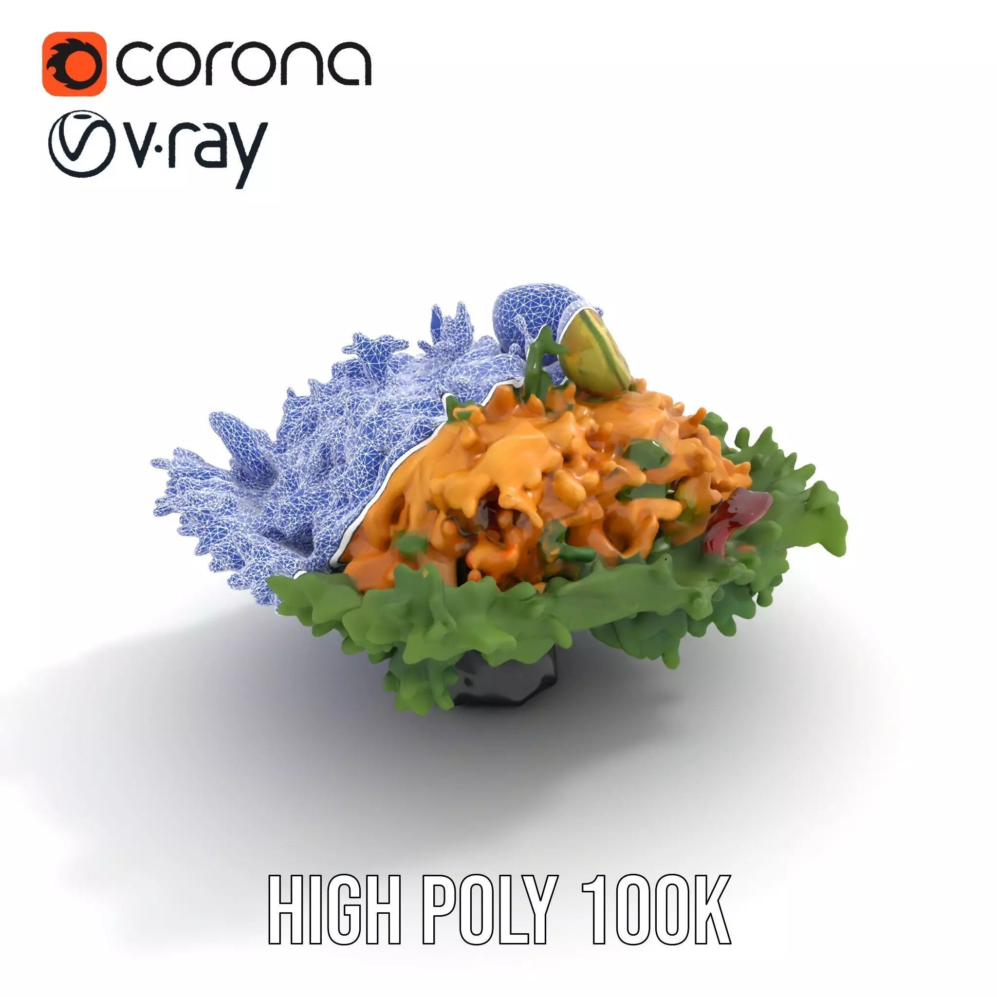 Fresh Chicken Salad model pack Low-poly 3D model_23