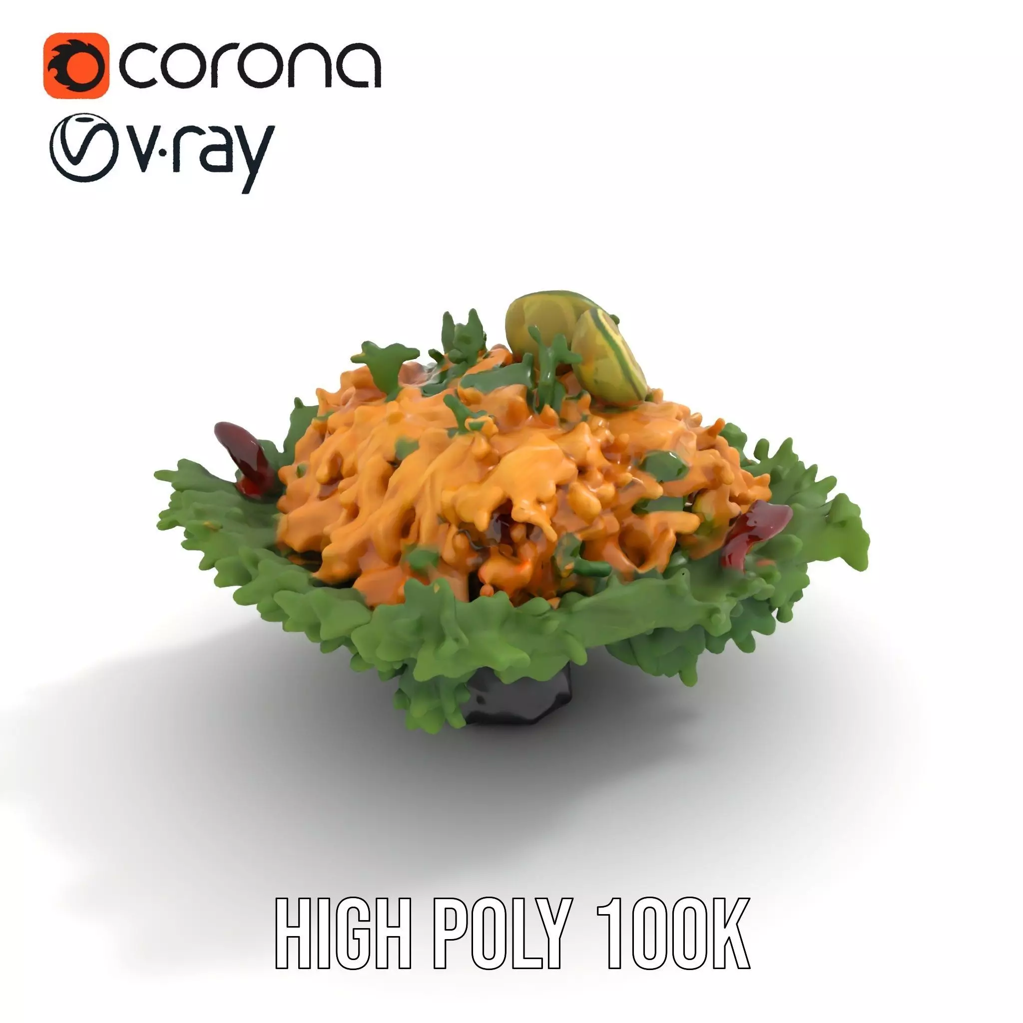 Fresh Chicken Salad model pack Low-poly 3D model_17