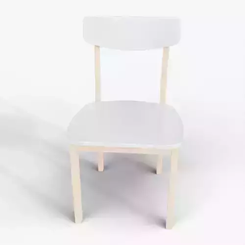 Contemporary Wooden Chair with White Seat and Backres