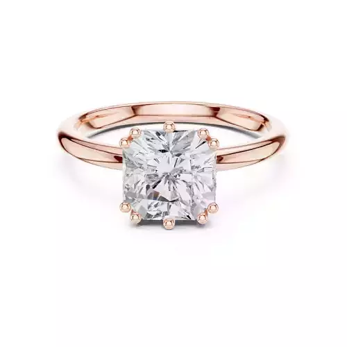 2CT Asscher Cut Diamond Hidden Halo Wedding Ring 3DM STL Video 3D print model