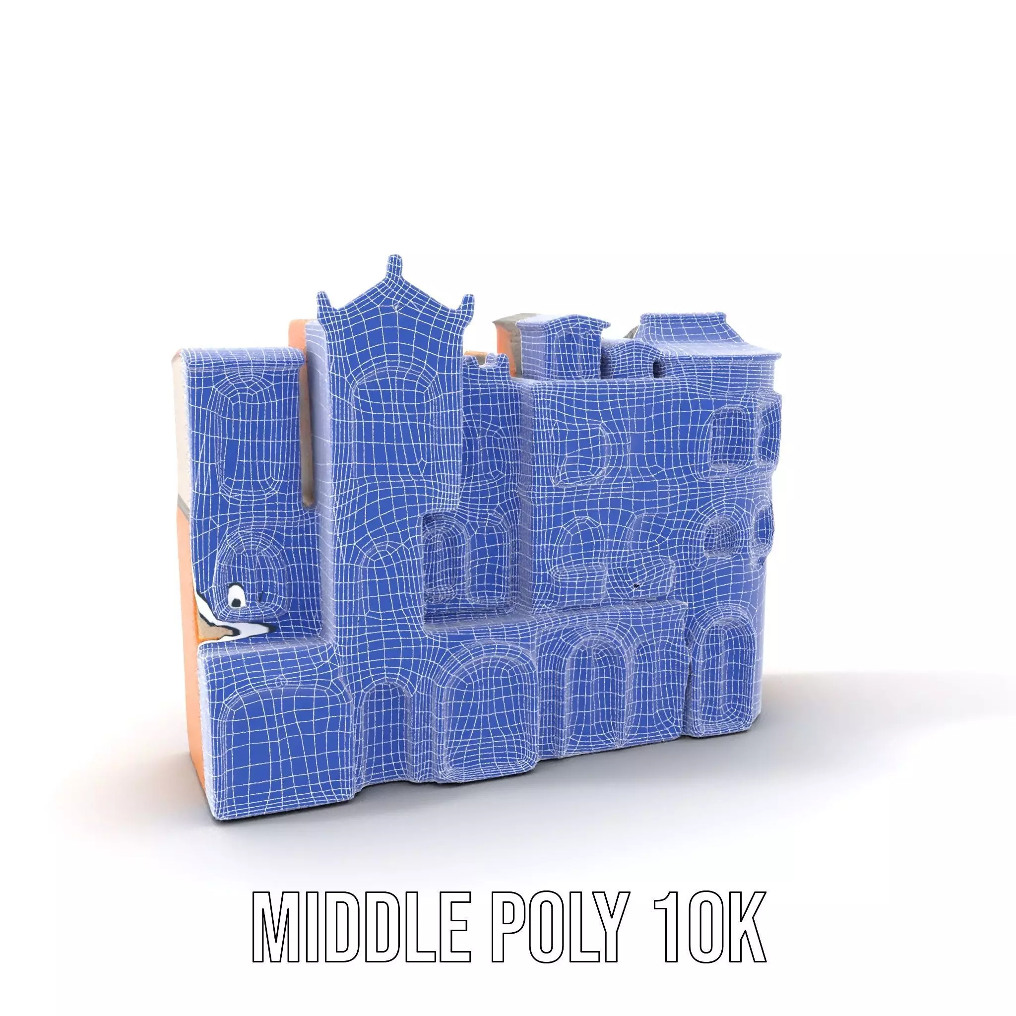 Vintage Townhouse Facade model pack Low-poly 3D model_7