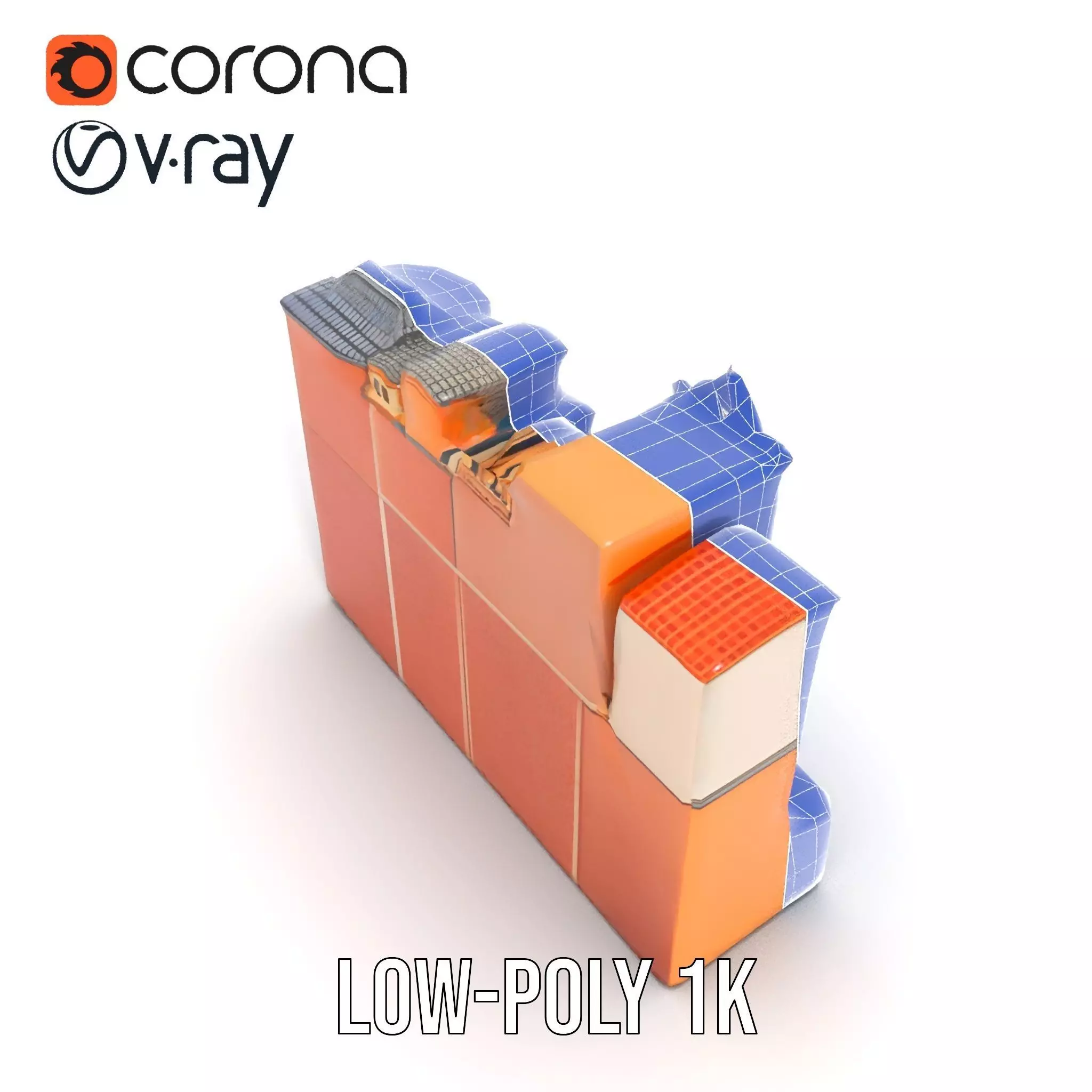 Vintage Townhouse Facade model pack Low-poly 3D model_20