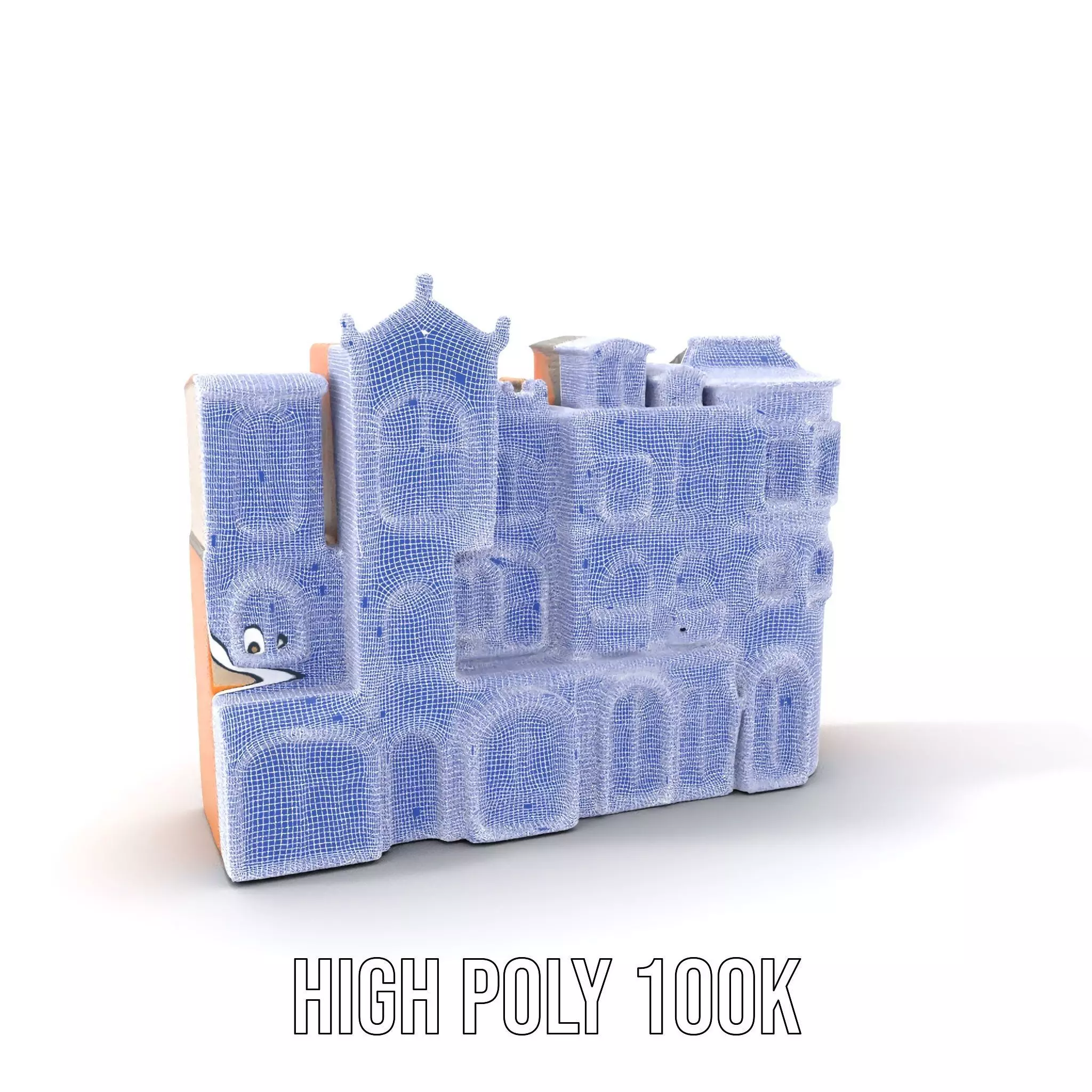 Vintage Townhouse Facade model pack Low-poly 3D model_5