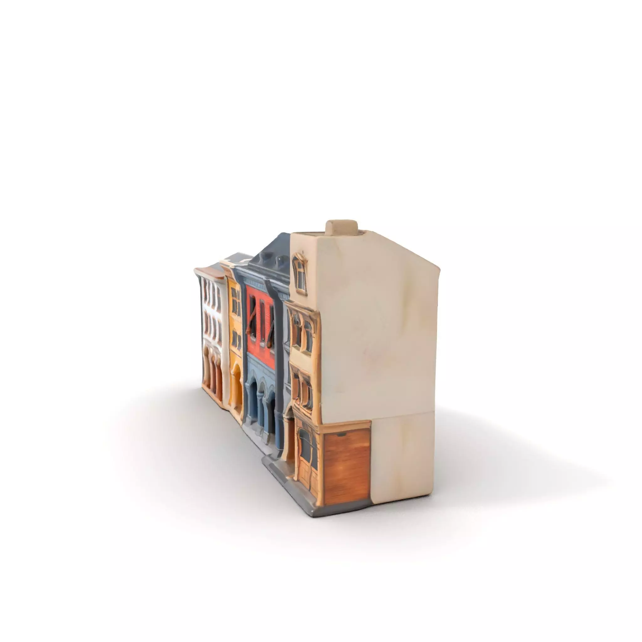 European Townhouse Facade model pack Low-poly 3D model_7