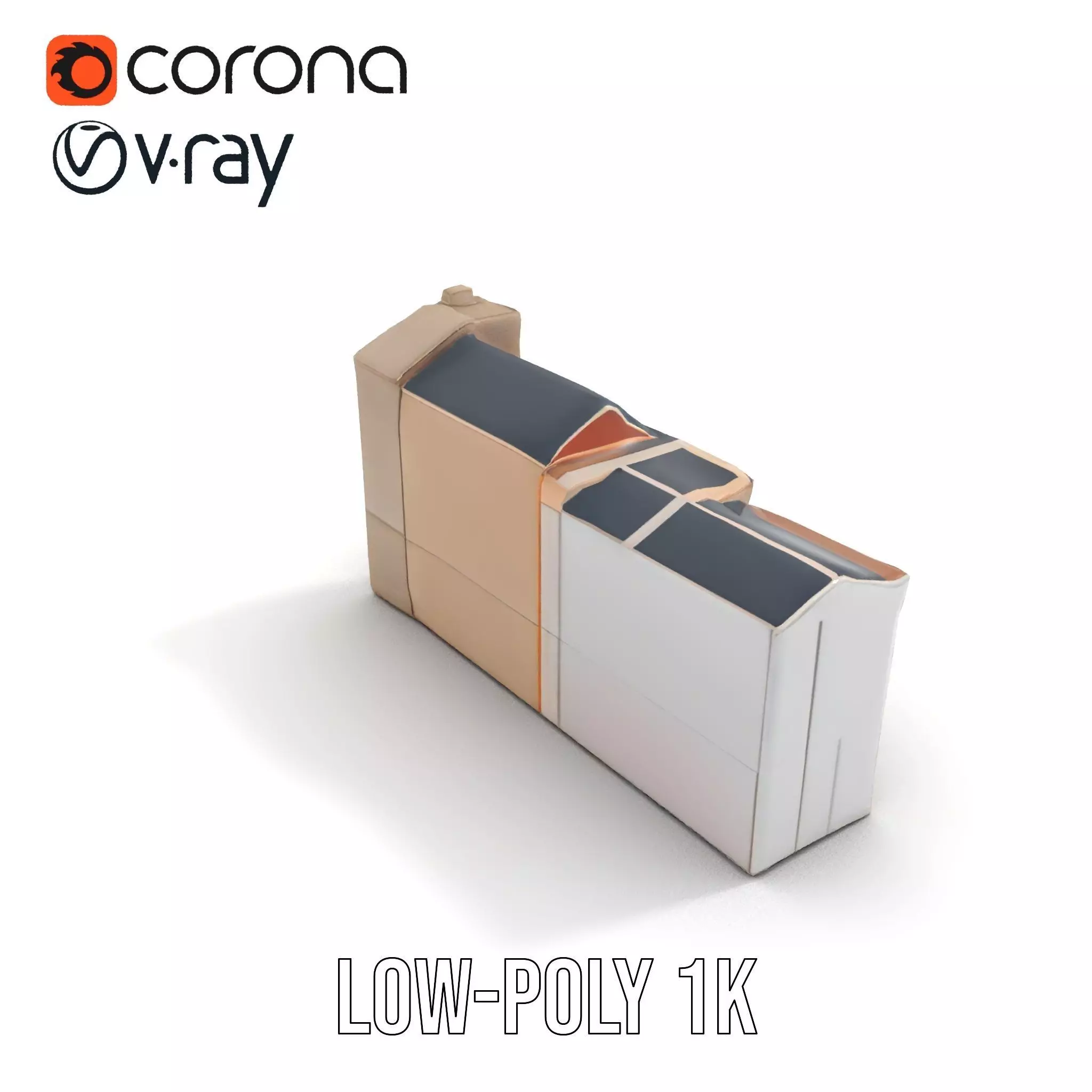 European Townhouse Facade model pack Low-poly 3D model_23