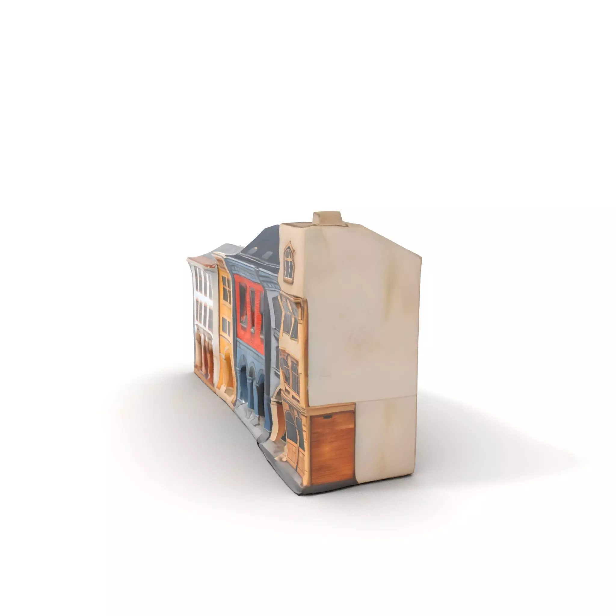 European Townhouse Facade model pack Low-poly 3D model_10