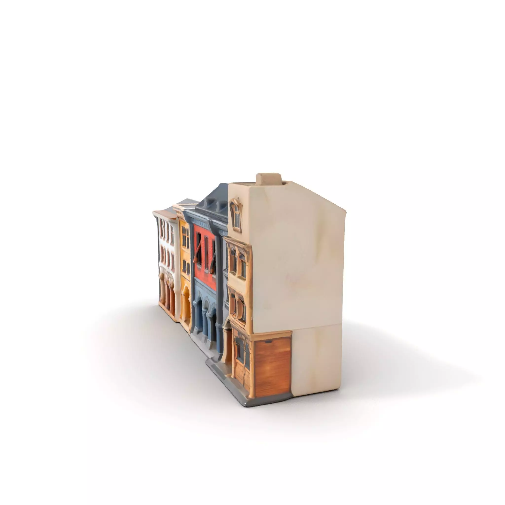 European Townhouse Facade model pack Low-poly 3D model_0