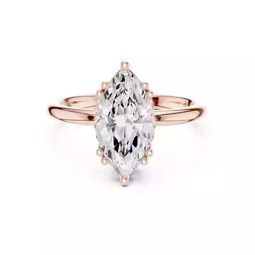 2CT Marquise Cut Hidden Halo Diamond Wedding Ring 3DM STL Video