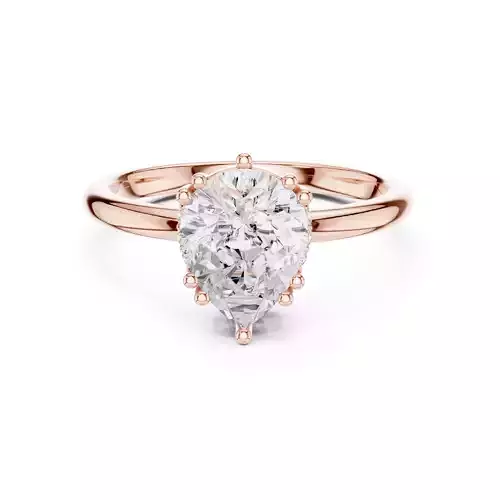 2CT Pear Cut Hidden Halo Diamond Engagement Ring 3DM STL Video 3D print model