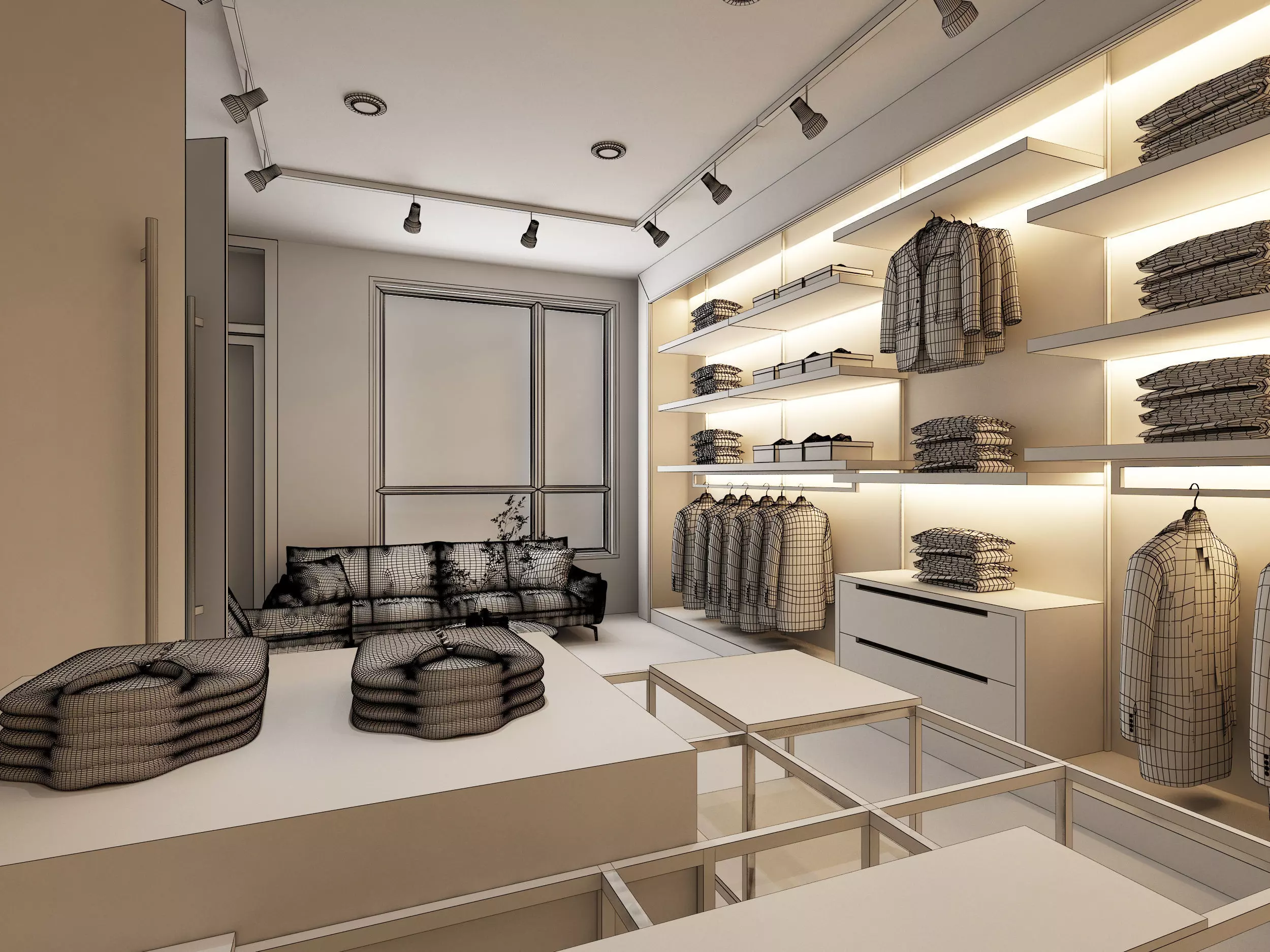 clothing store Low-poly 3D model_4