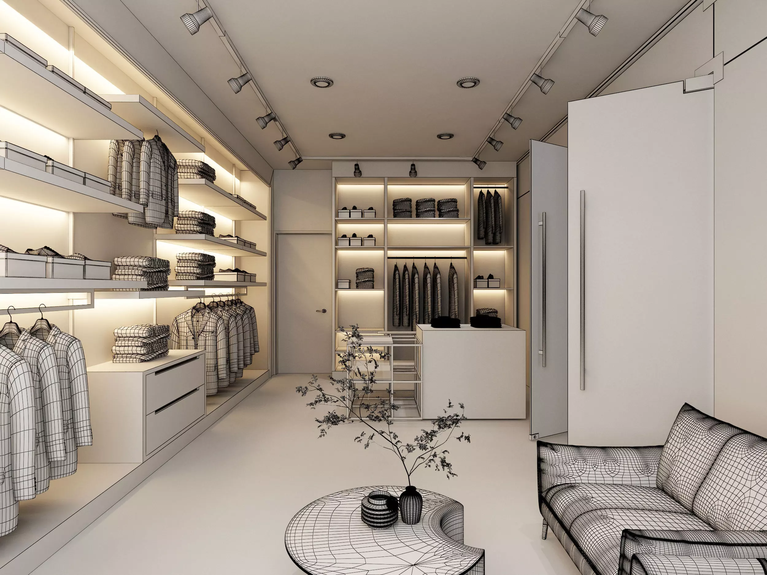 clothing store Low-poly 3D model_5