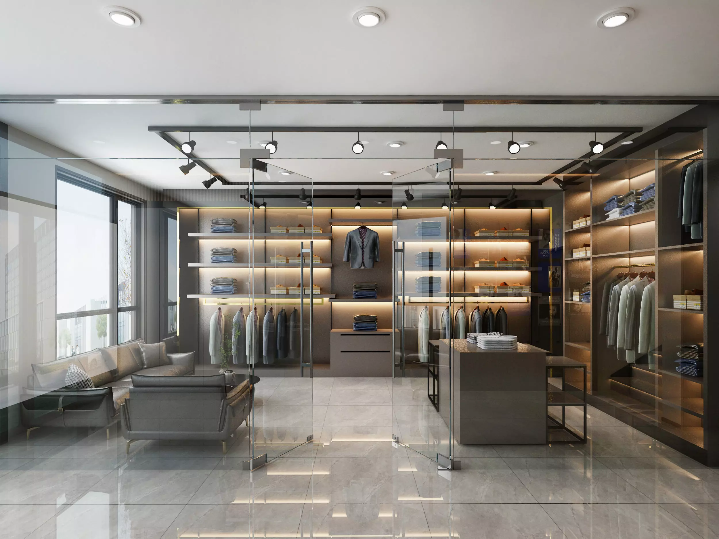 clothing store Low-poly 3D model_1