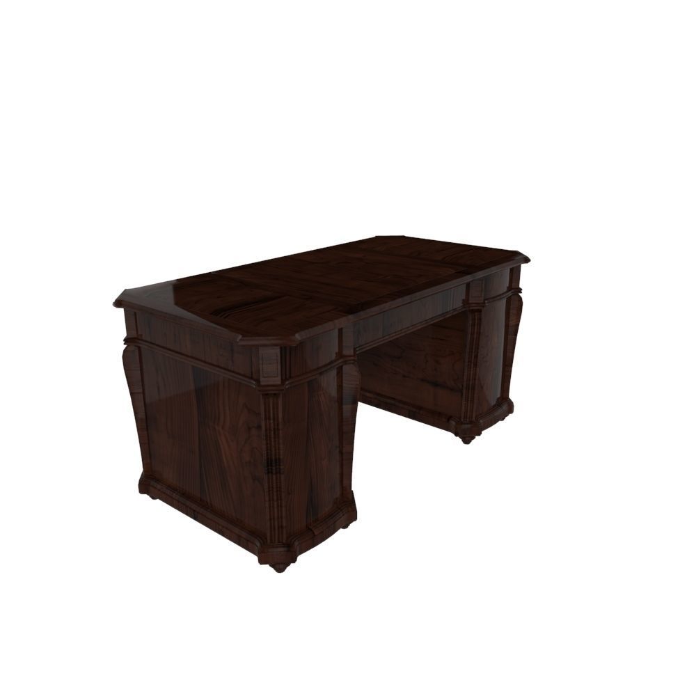 Ornate Office Desk Table Low-poly 3D model_4