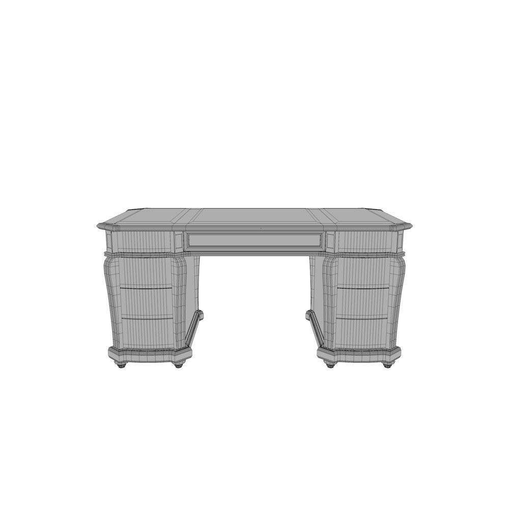 Ornate Office Desk Table Low-poly 3D model_5