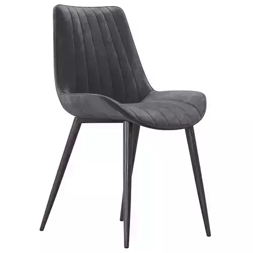 Modern Gray Pu Leather Upholstered