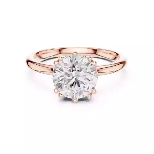 2CT Round Cut Hidden Halo Diamond Engagement Ring 3DM STL Video 3D print model