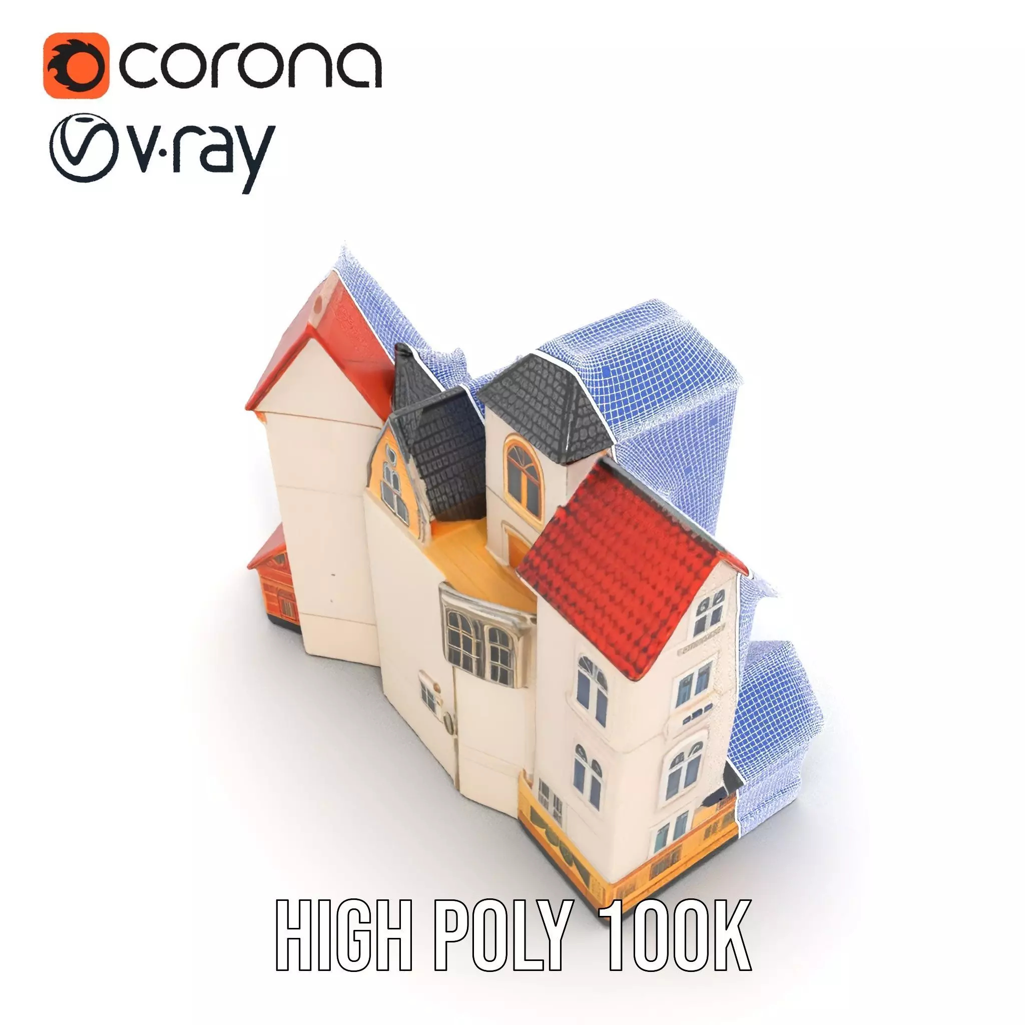 Charming European Village model pack Low-poly 3D model_33