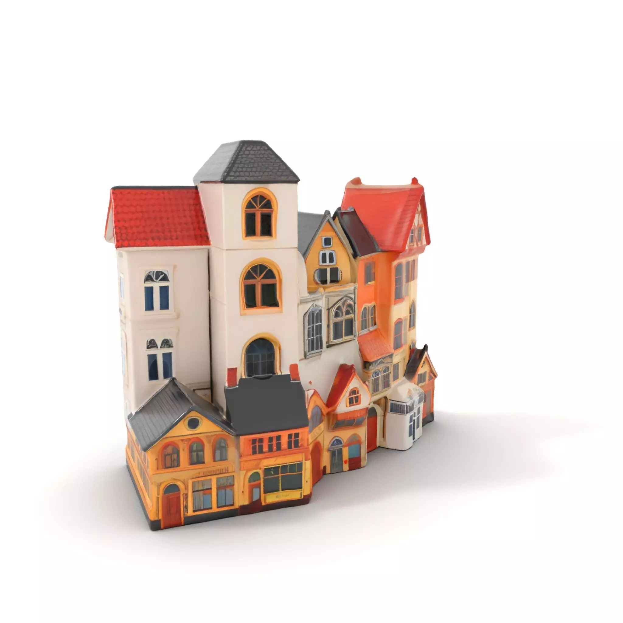 Charming European Village model pack Low-poly 3D model_0