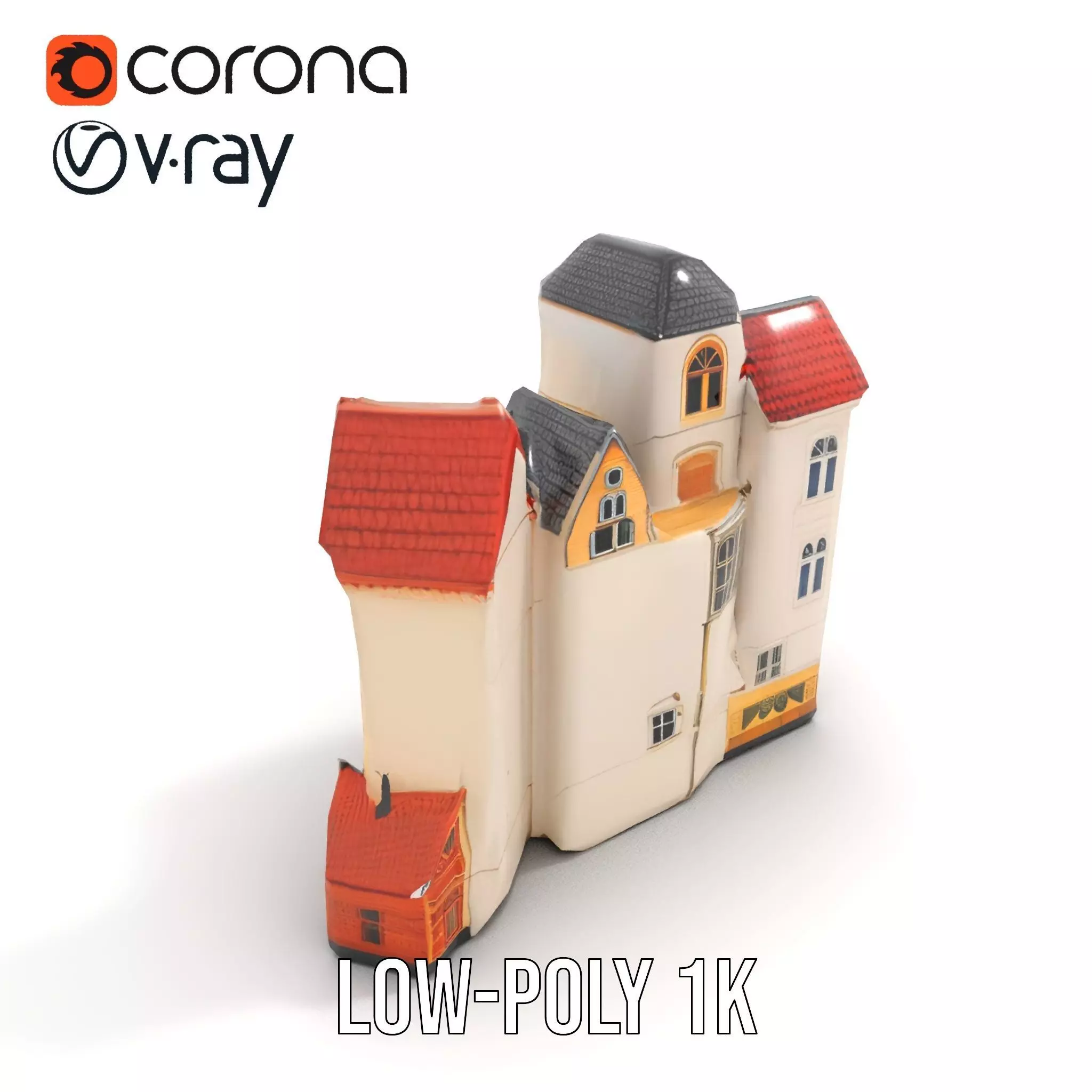 Charming European Village model pack Low-poly 3D model_10