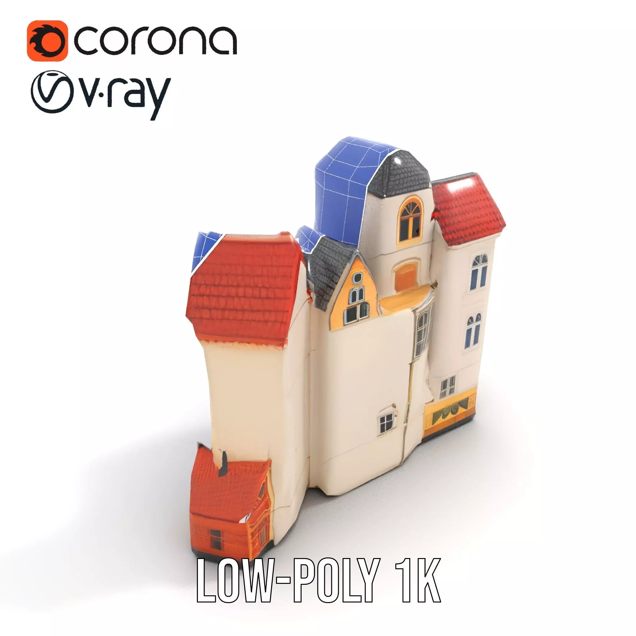 Charming European Village model pack Low-poly 3D model_23