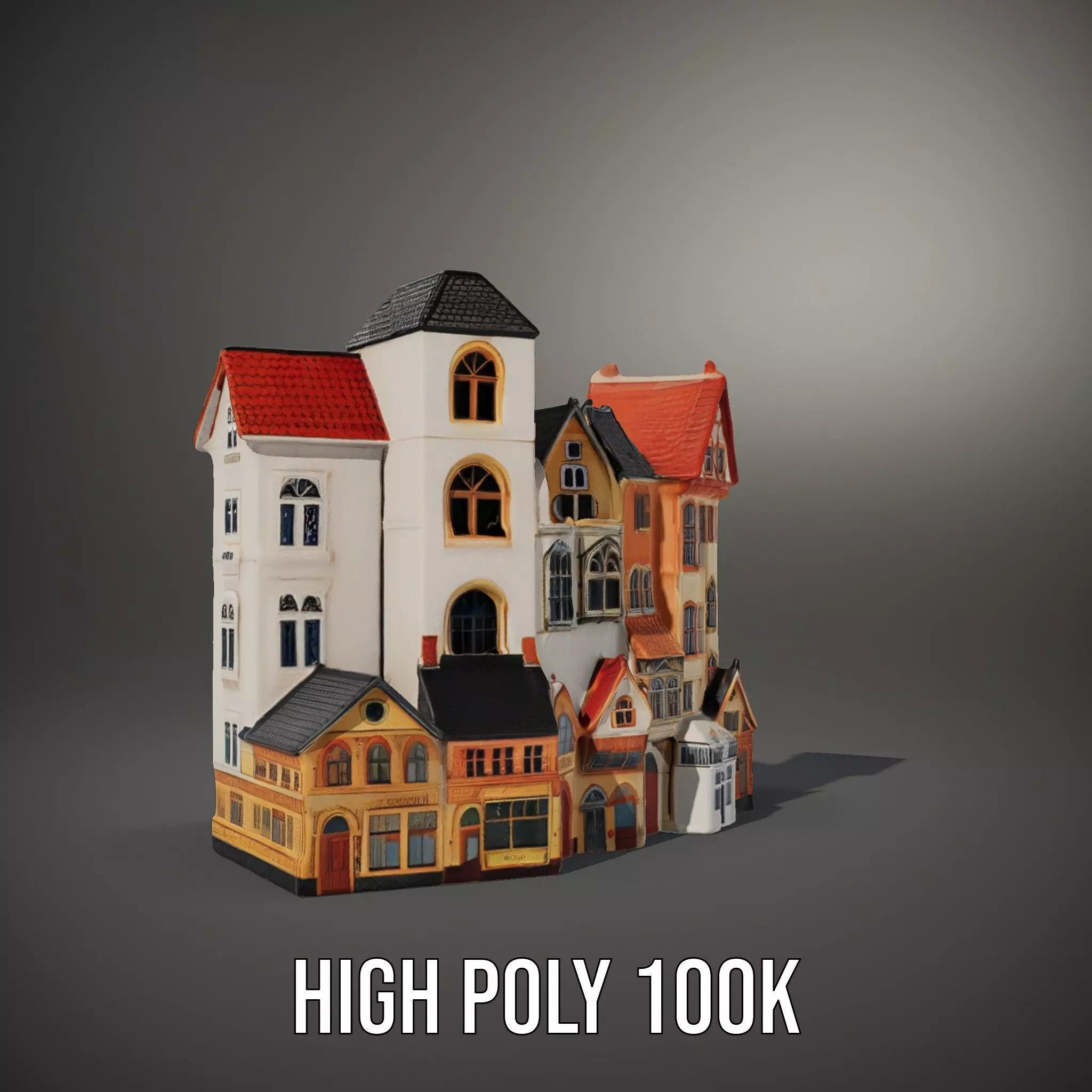 Charming European Village model pack Low-poly 3D model_9