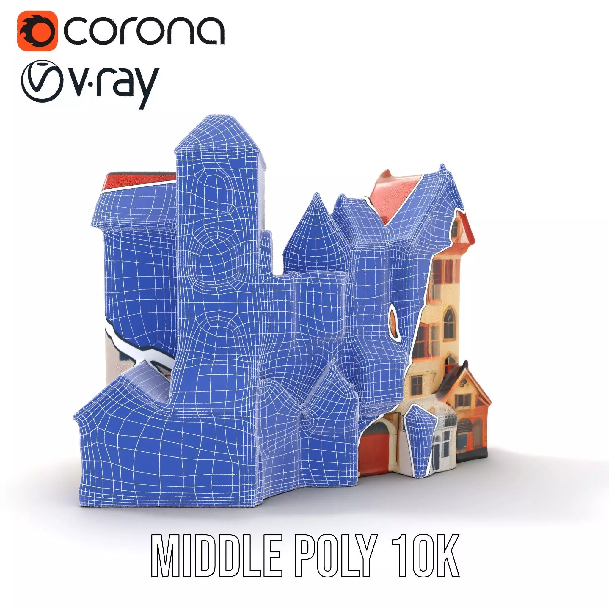 Charming European Village model pack Low-poly 3D model_25