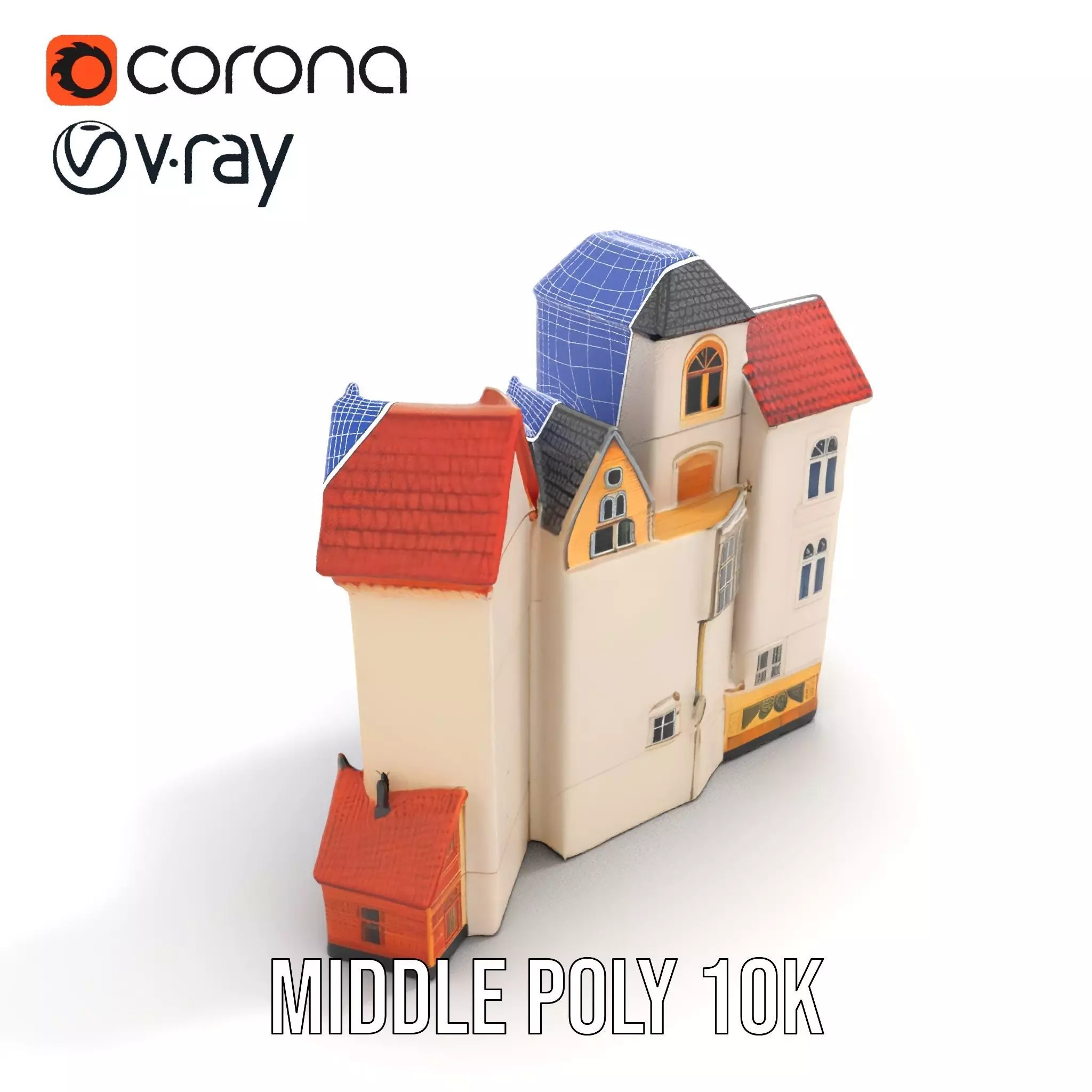 Charming European Village model pack Low-poly 3D model_19