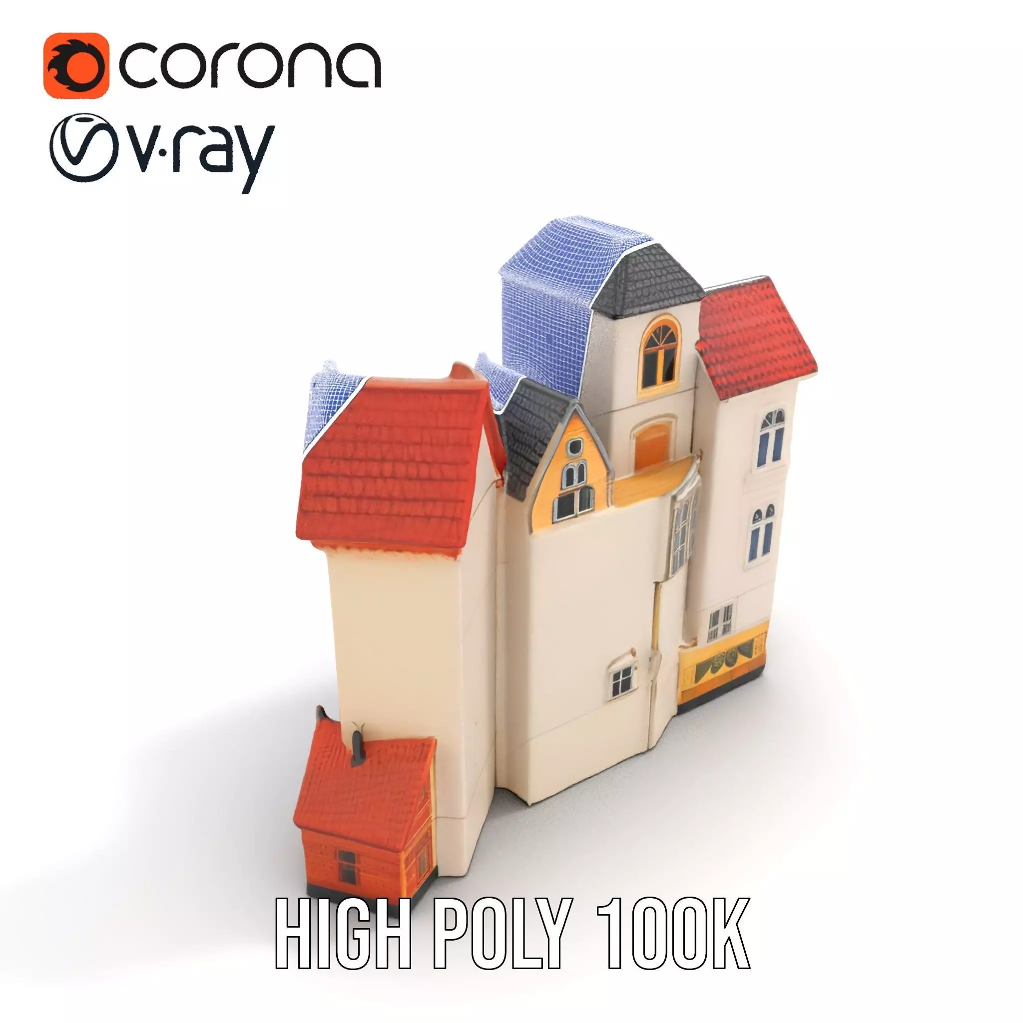 Charming European Village model pack Low-poly 3D model_24