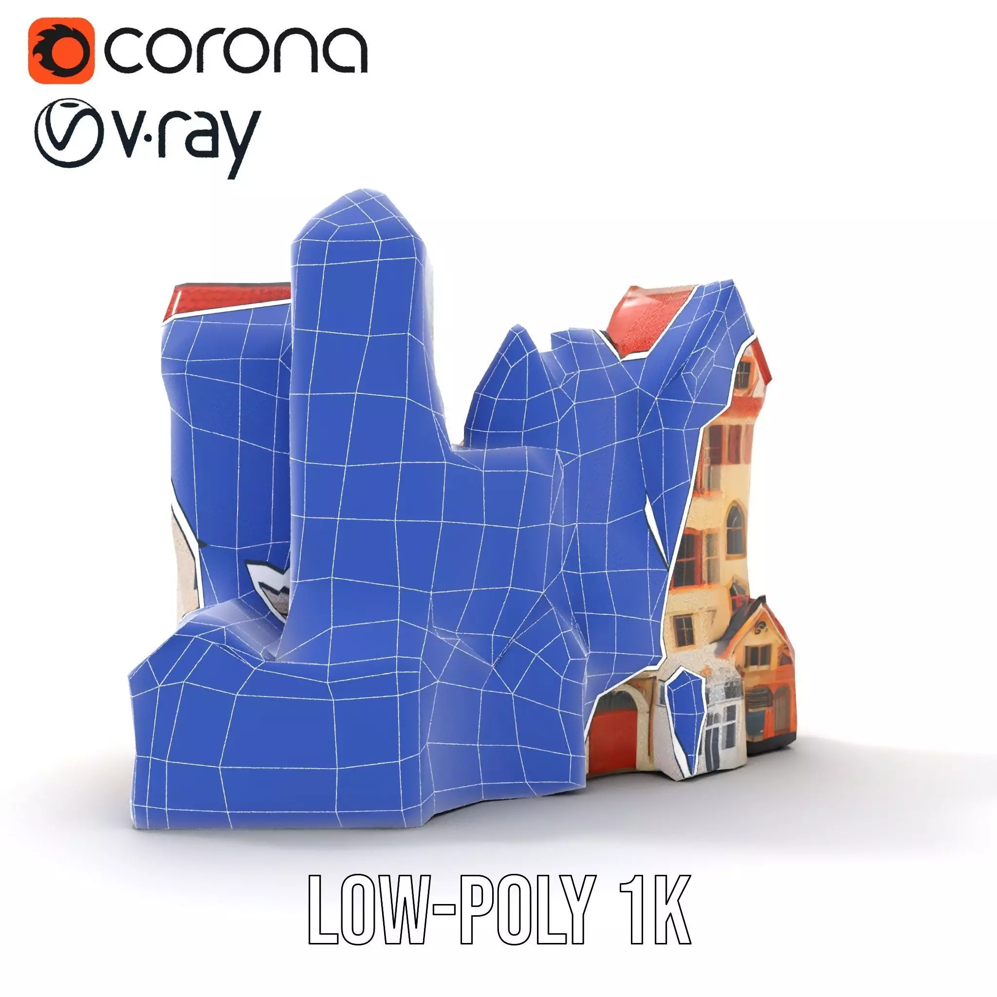 Charming European Village model pack Low-poly 3D model_29