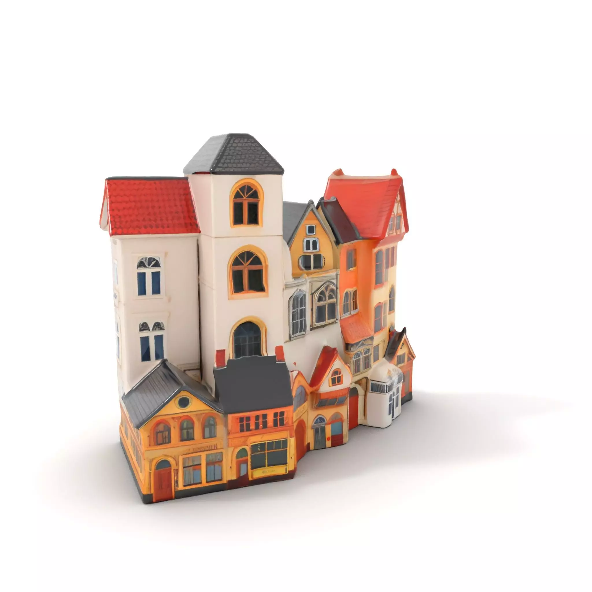 Charming European Village model pack Low-poly 3D model_12