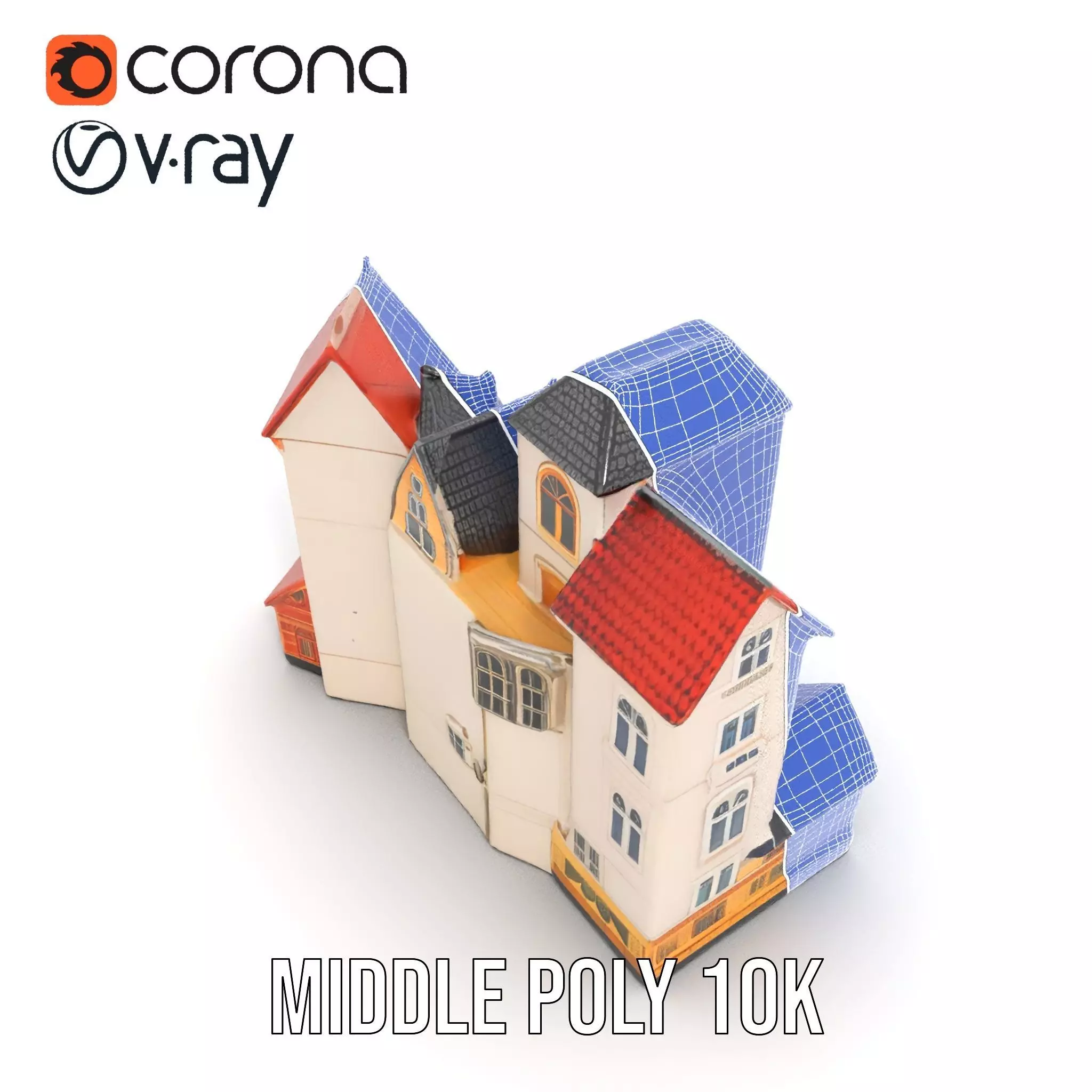 Charming European Village model pack Low-poly 3D model_30