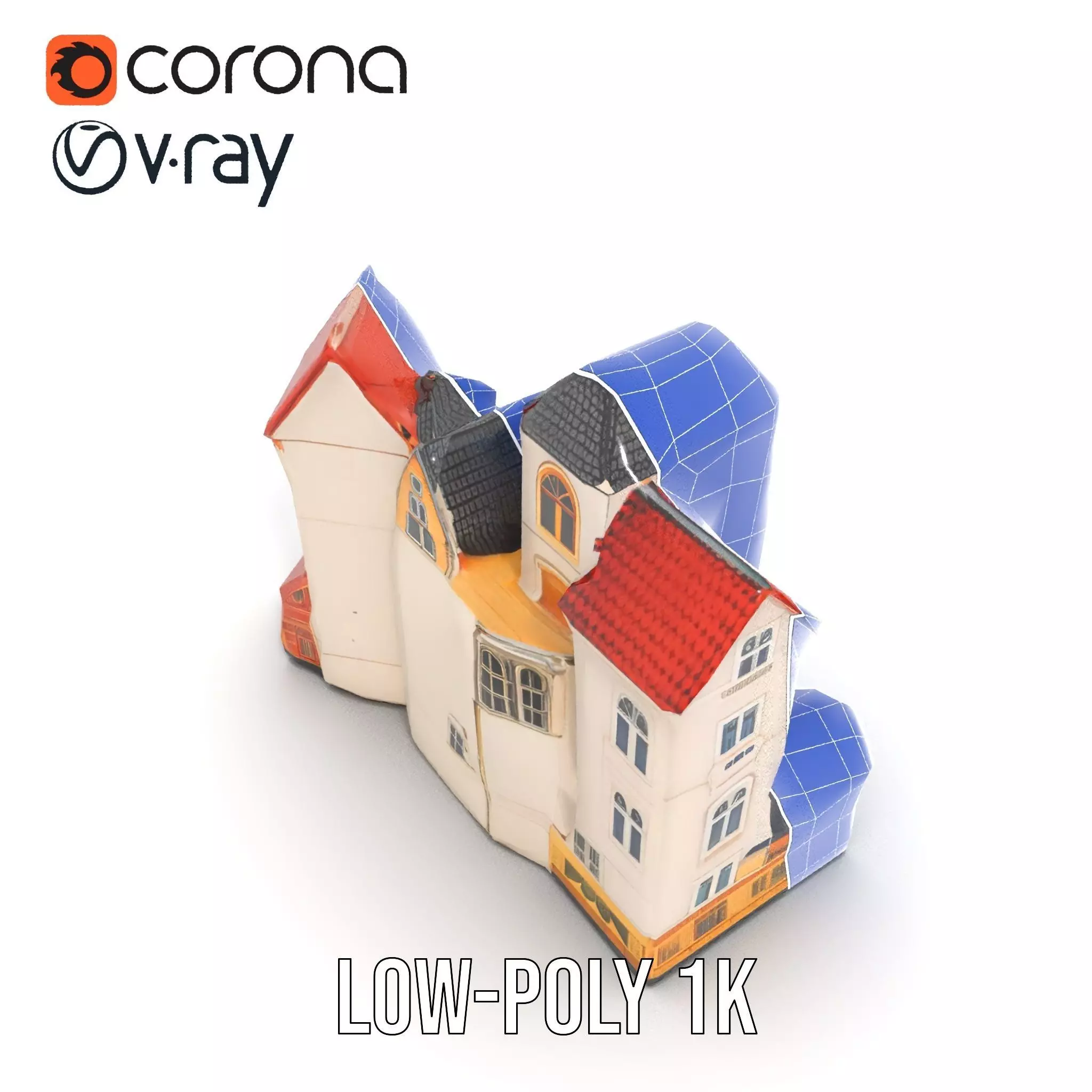 Charming European Village model pack Low-poly 3D model_31