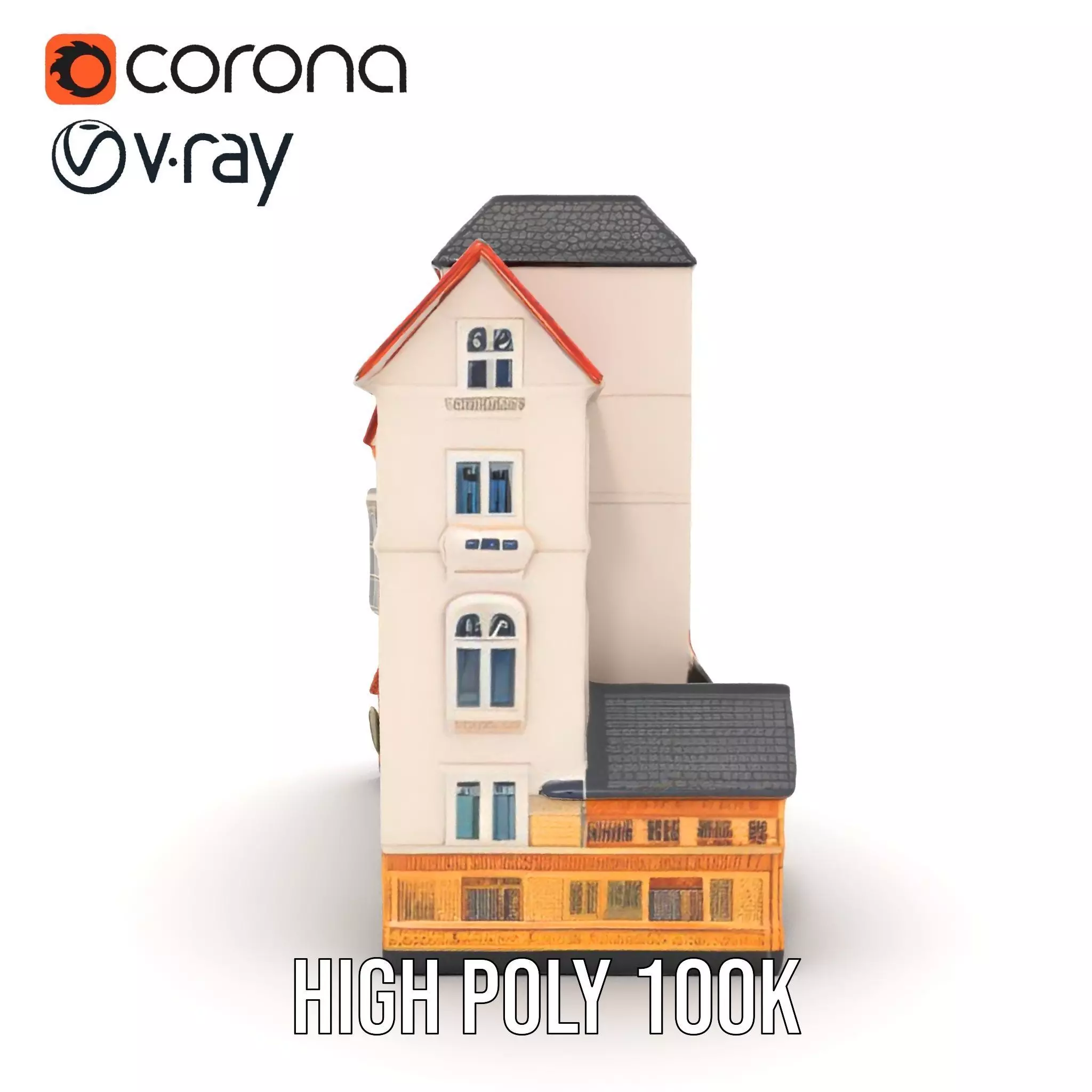 Charming European Village model pack Low-poly 3D model_27