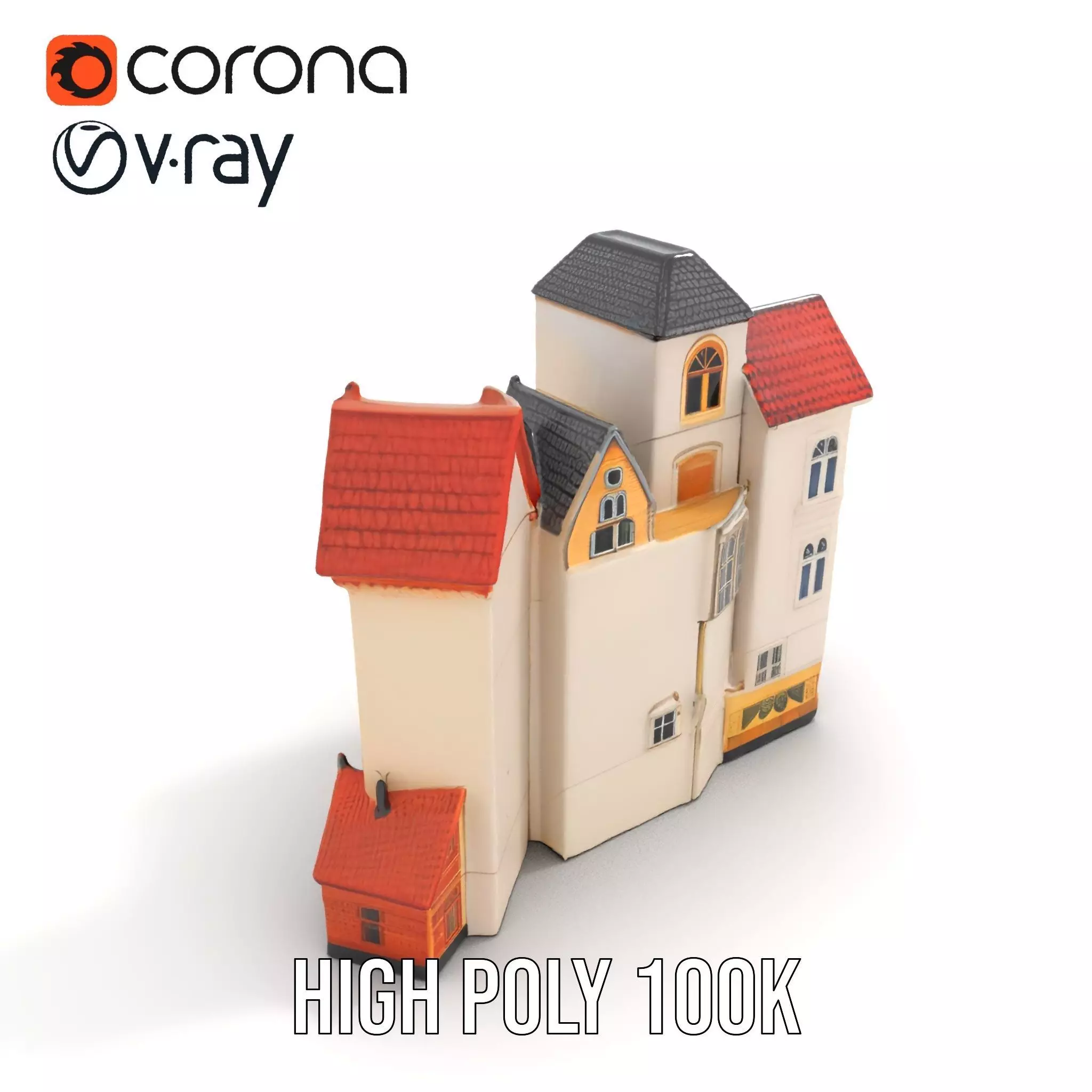 Charming European Village model pack Low-poly 3D model_18