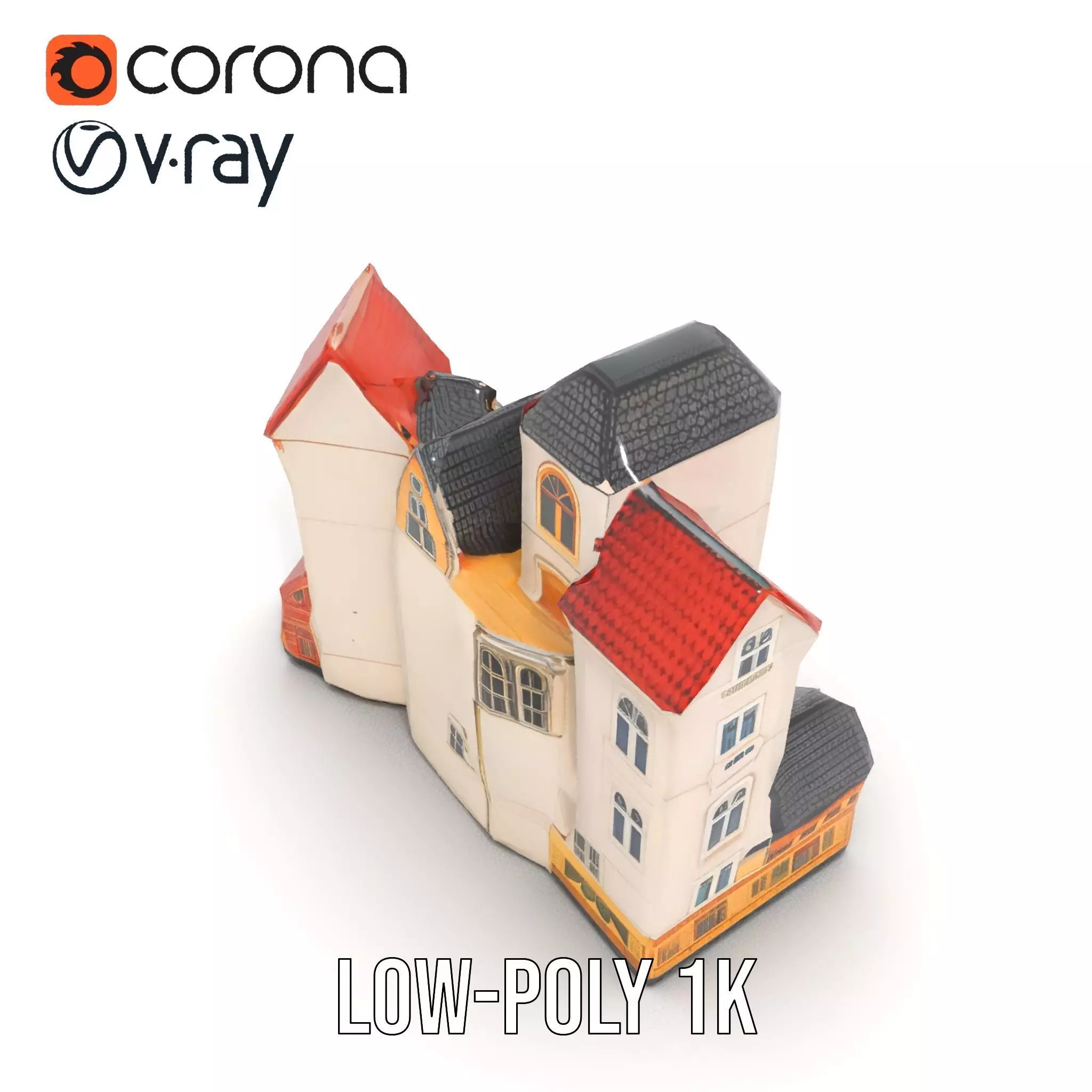 Charming European Village model pack Low-poly 3D model_8