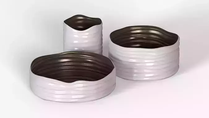 White Plastic Basket Set