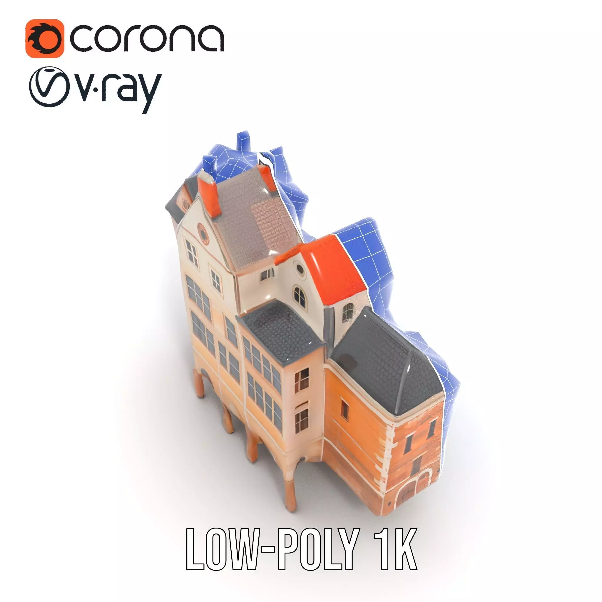 Charming Brick Facade model pack Low-poly 3D model_31