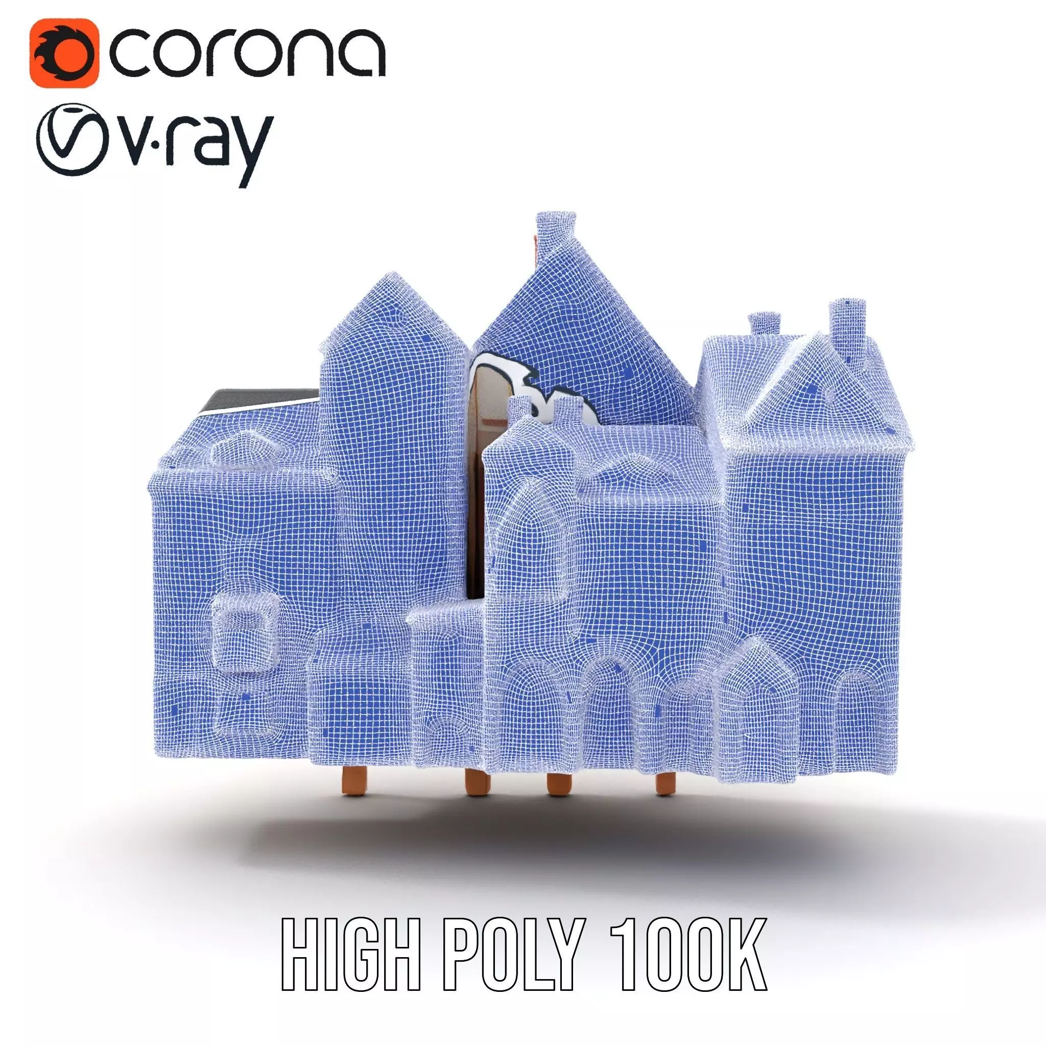 Charming Brick Facade model pack Low-poly 3D model_33