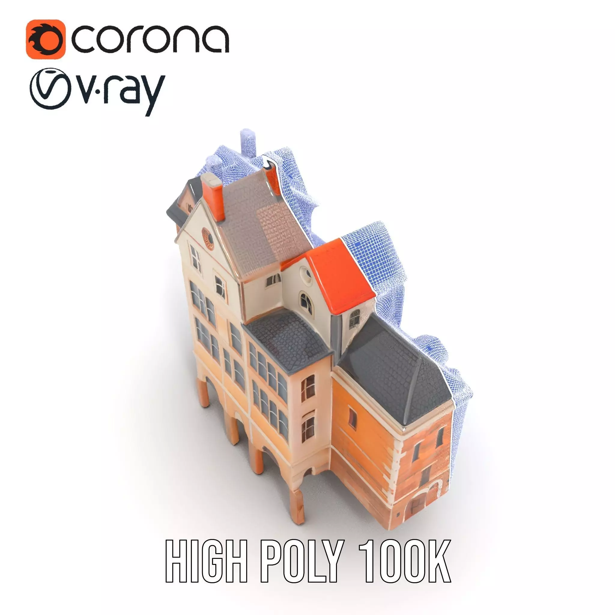 Charming Brick Facade model pack Low-poly 3D model_32