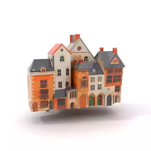 Charming Brick Facade model pack Low-poly 3D model