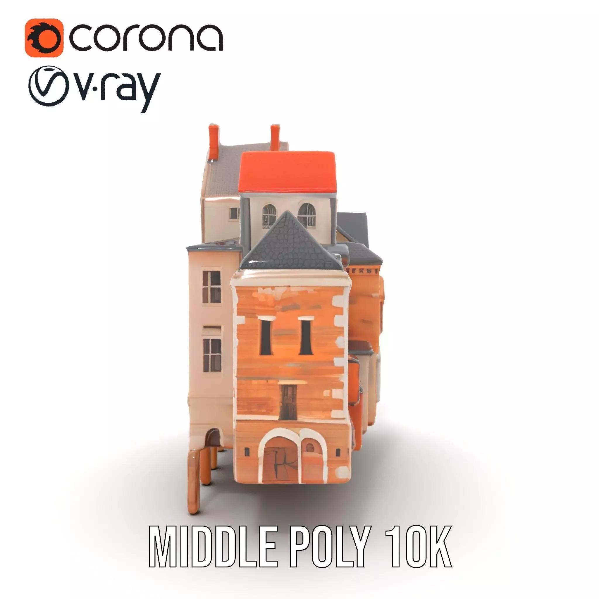 Charming Brick Facade model pack Low-poly 3D model_24